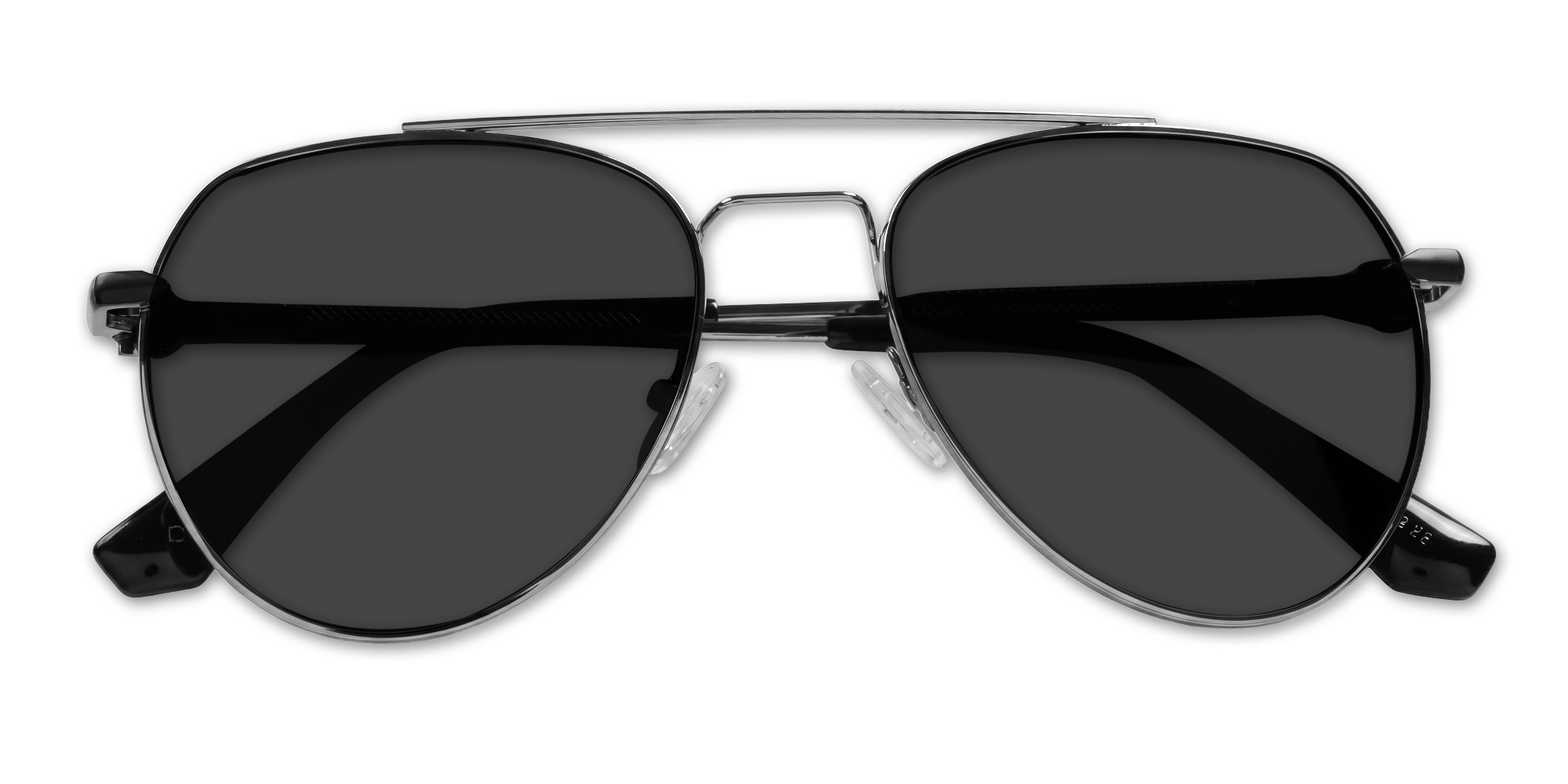 Oversized Silver Metal Frame With Grey Tint Sunglasses-6
