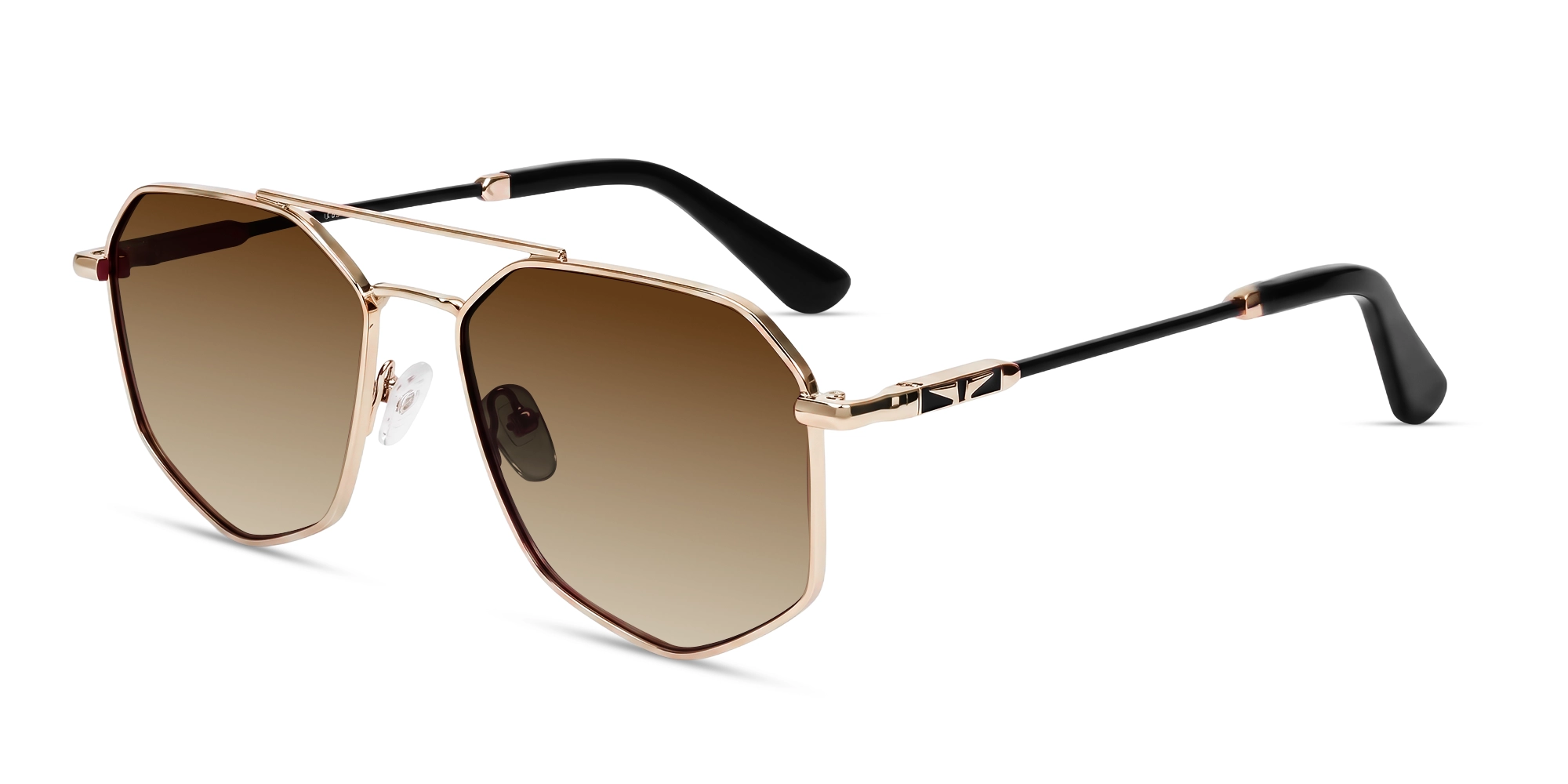 Oversized Gold Pilot Frame With Brown Tint Sunglasses-3 Oversized Gold Pilot Frame With Brown Tint Sunglasses-3