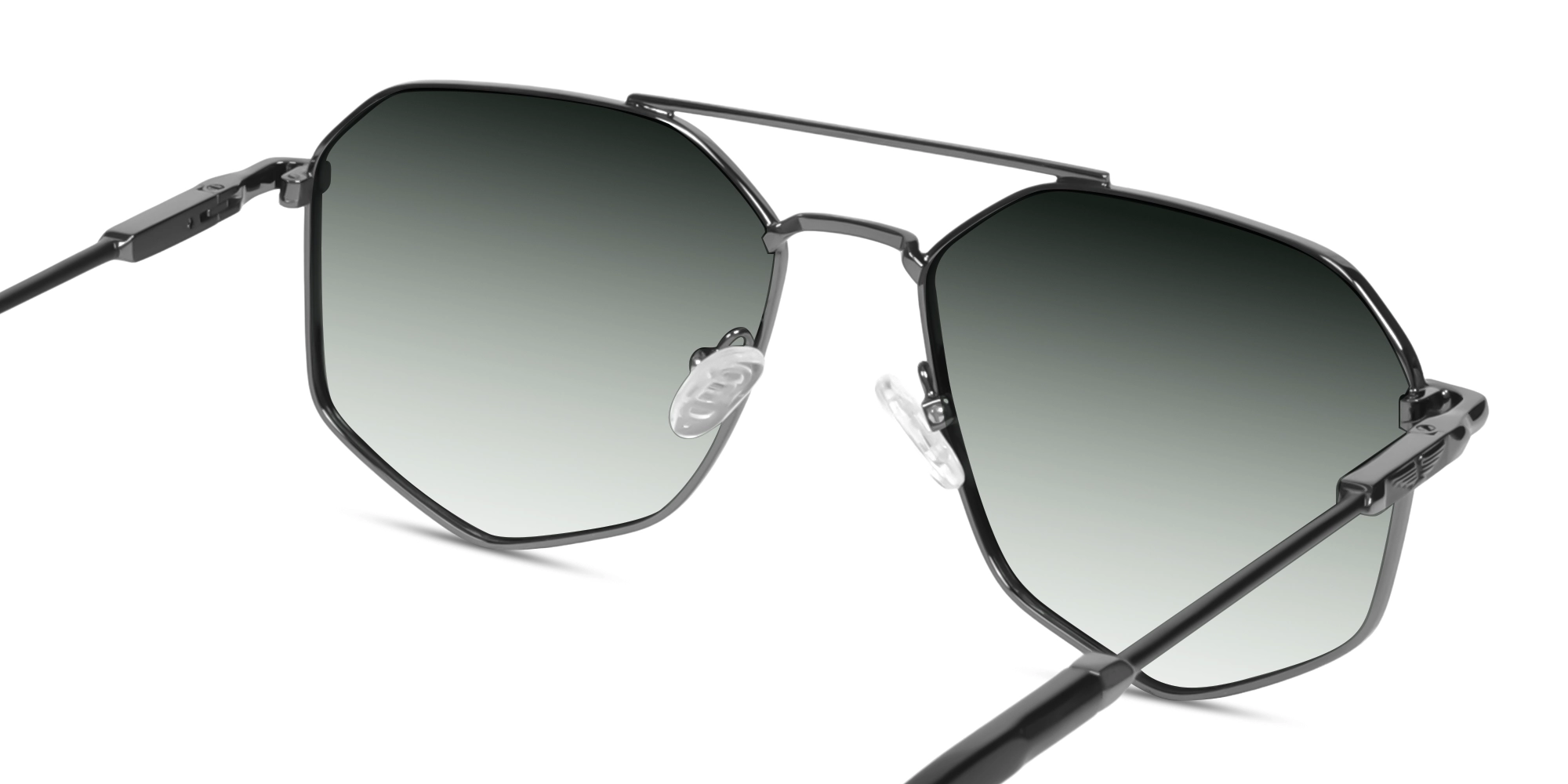 Oversized Vintage Gunmetal Pilot Frame With Grey Tint Sunglasses-5