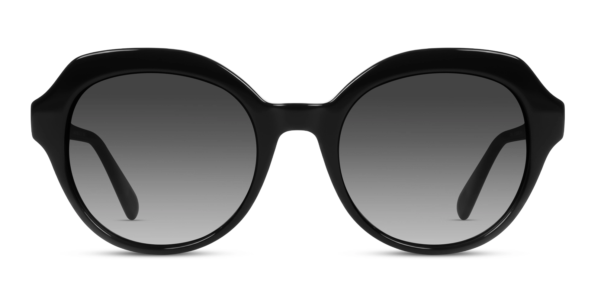 Black Retro Butterfly Frame With Grey Tint Sunglasses-1 Black Retro Butterfly Frame With Grey Tint Sunglasses-1