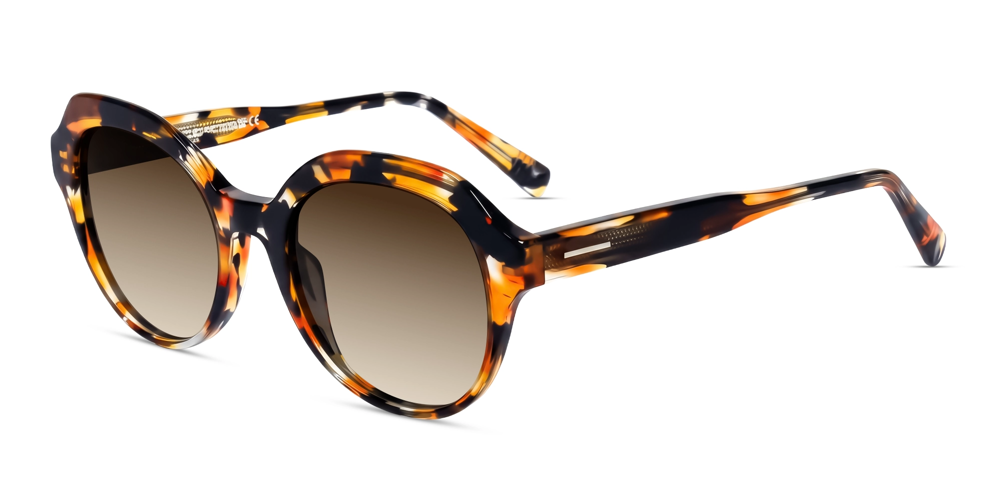 Amber Tortoise Butterfly Frame With Brown Tint Sunglasses-3