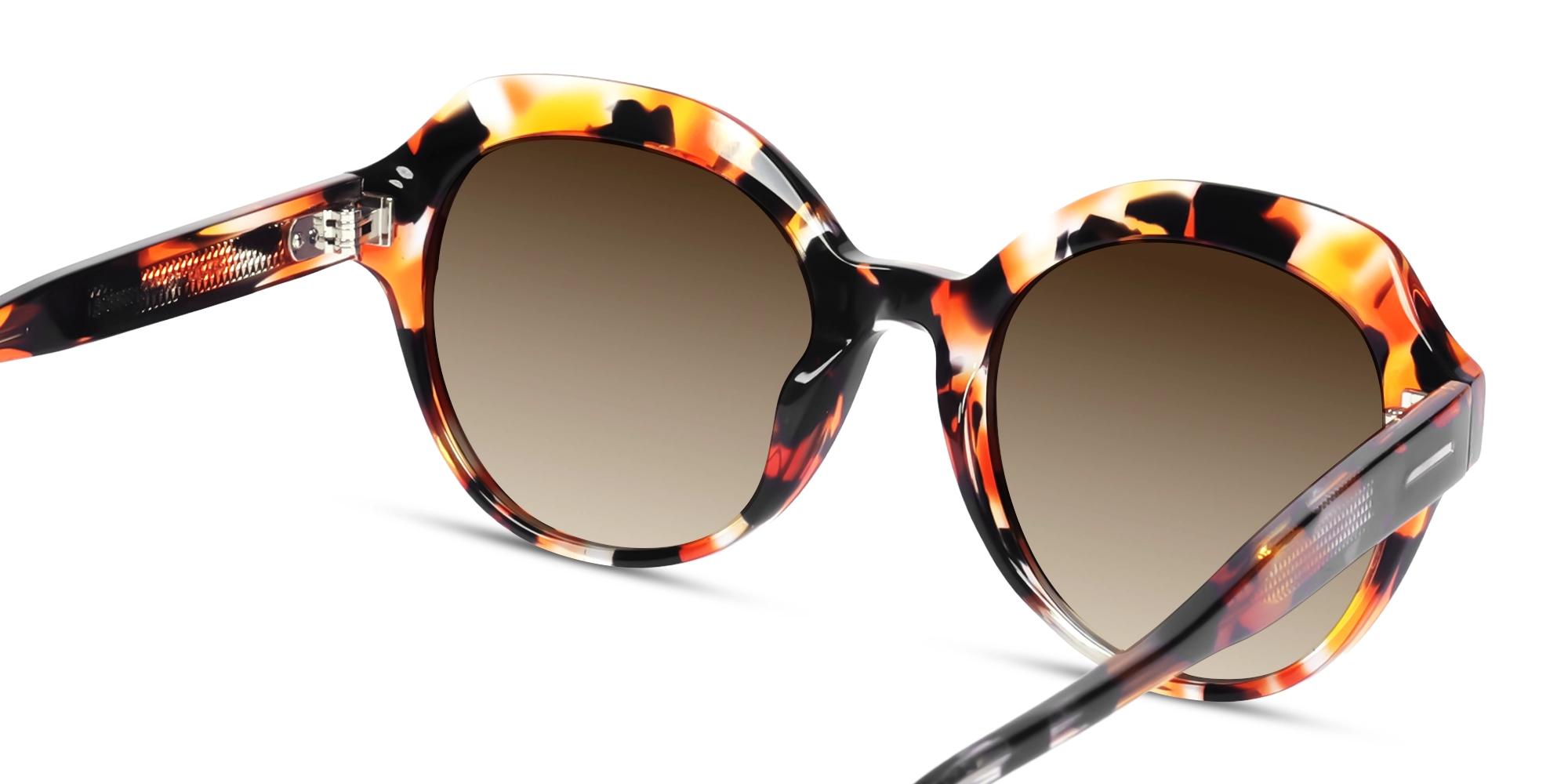 Amber Tortoise Butterfly Frame With Brown Tint Sunglasses-5