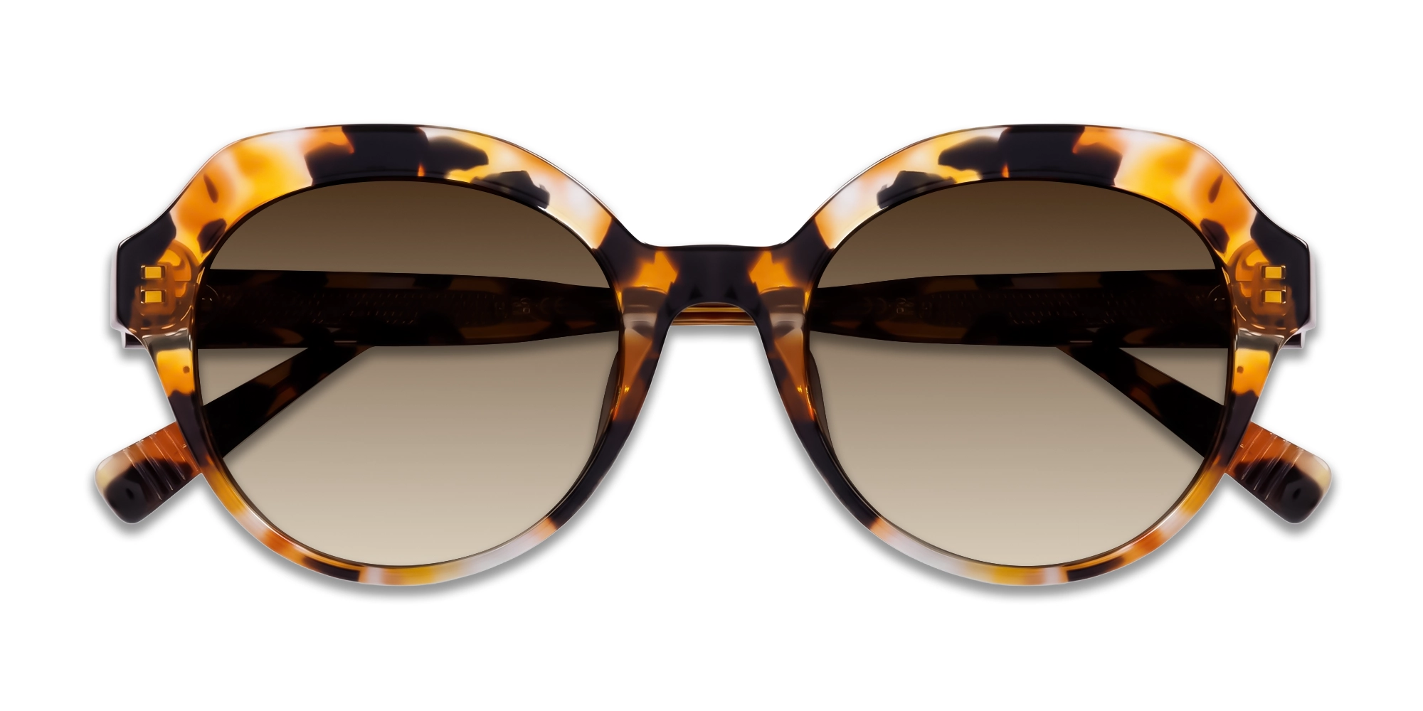 Amber Tortoise Butterfly Frame With Brown Tint Sunglasses-6
