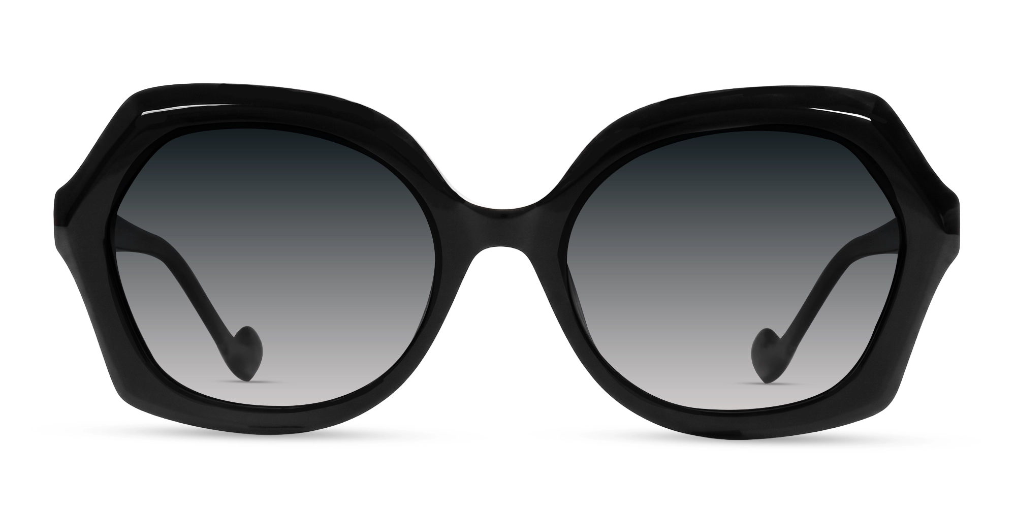 Black Butterfly Frame With Grey Polarised Sunglasses-1 Black Butterfly Frame With Grey Polarised Sunglasses-1