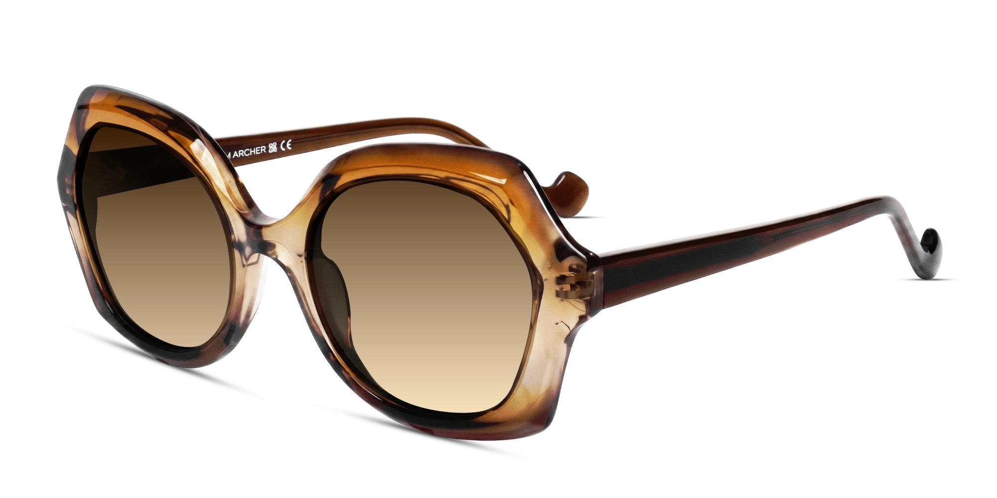 Brown Butterfly Sunglasses With Brown Gradient Tint-3 Brown Butterfly Sunglasses With Brown Gradient Tint-3