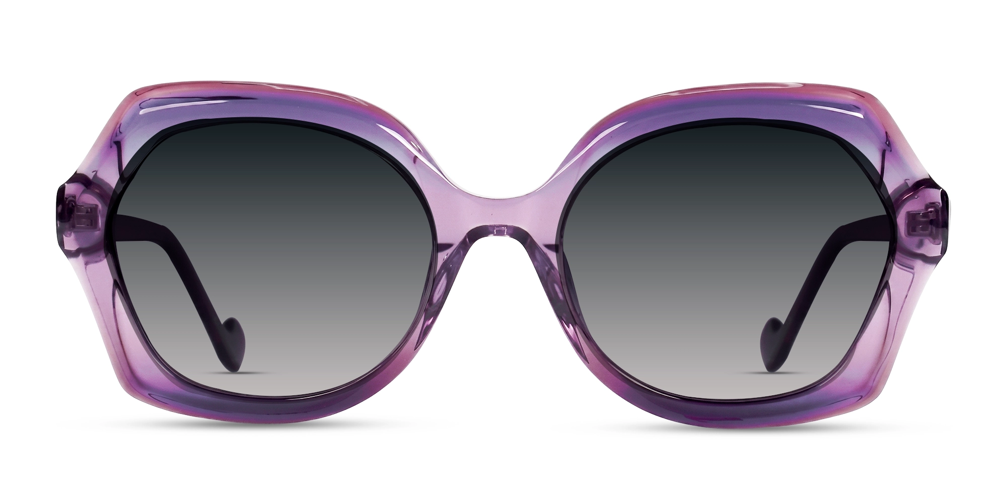 Purple Full-Rim Butterfly Sunglasses With Grey Lenses-1 Purple Full-Rim Butterfly Sunglasses With Grey Lenses-1