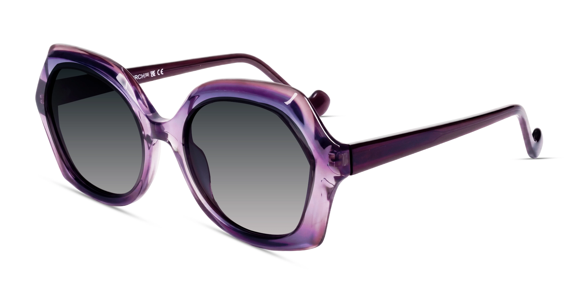 Purple Full-Rim Butterfly Sunglasses With Grey Lenses-3 Purple Full-Rim Butterfly Sunglasses With Grey Lenses-3
