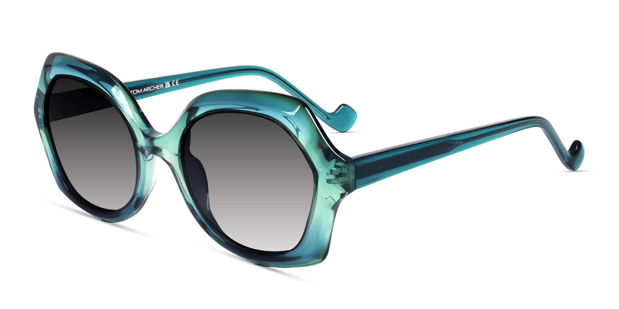 Teal Oversized Butterfly Sunglasses With Grey Lenses-3 Teal Oversized Butterfly Sunglasses With Grey Lenses-3