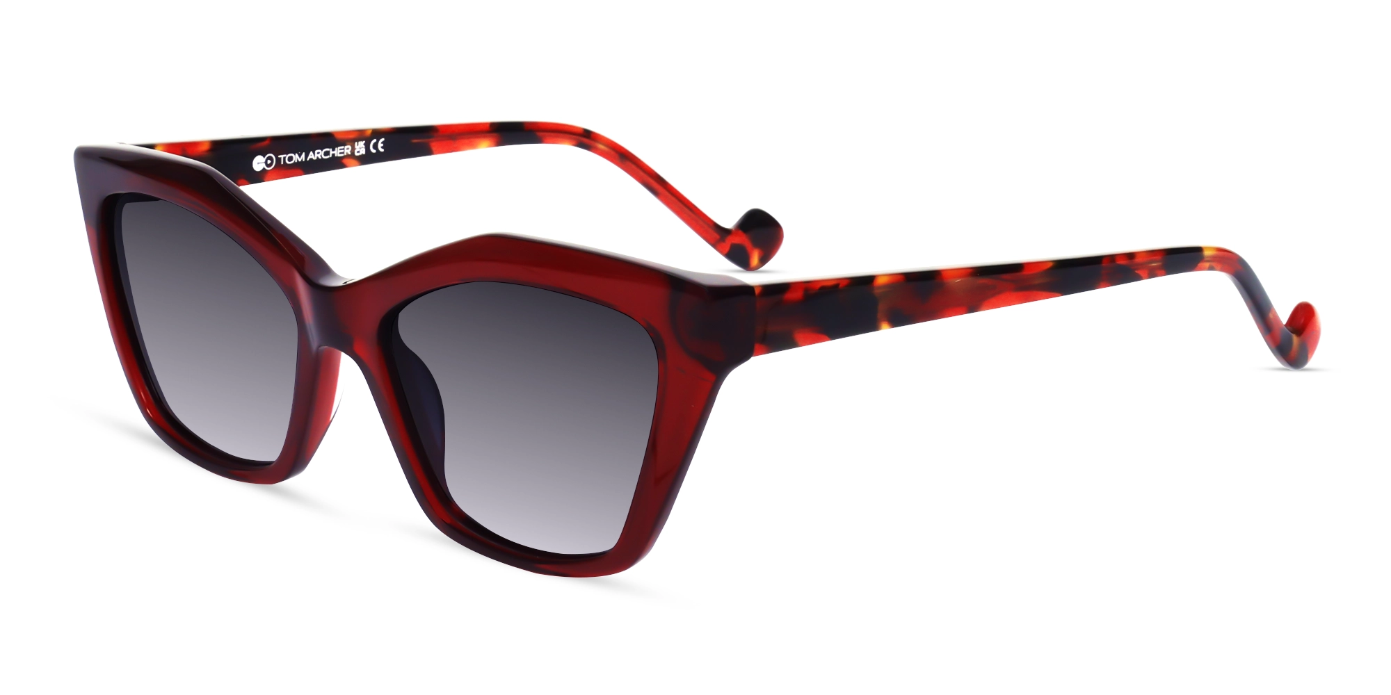 Funky Cherry Red Frame With Grey Tint Sunglasses-3