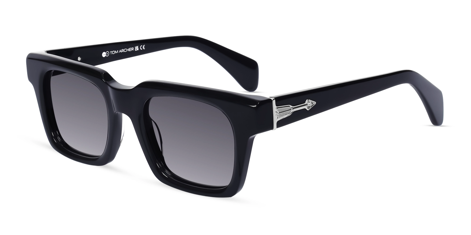 Black Frame With Dark Grey Gradient Tint Sunglasses-3