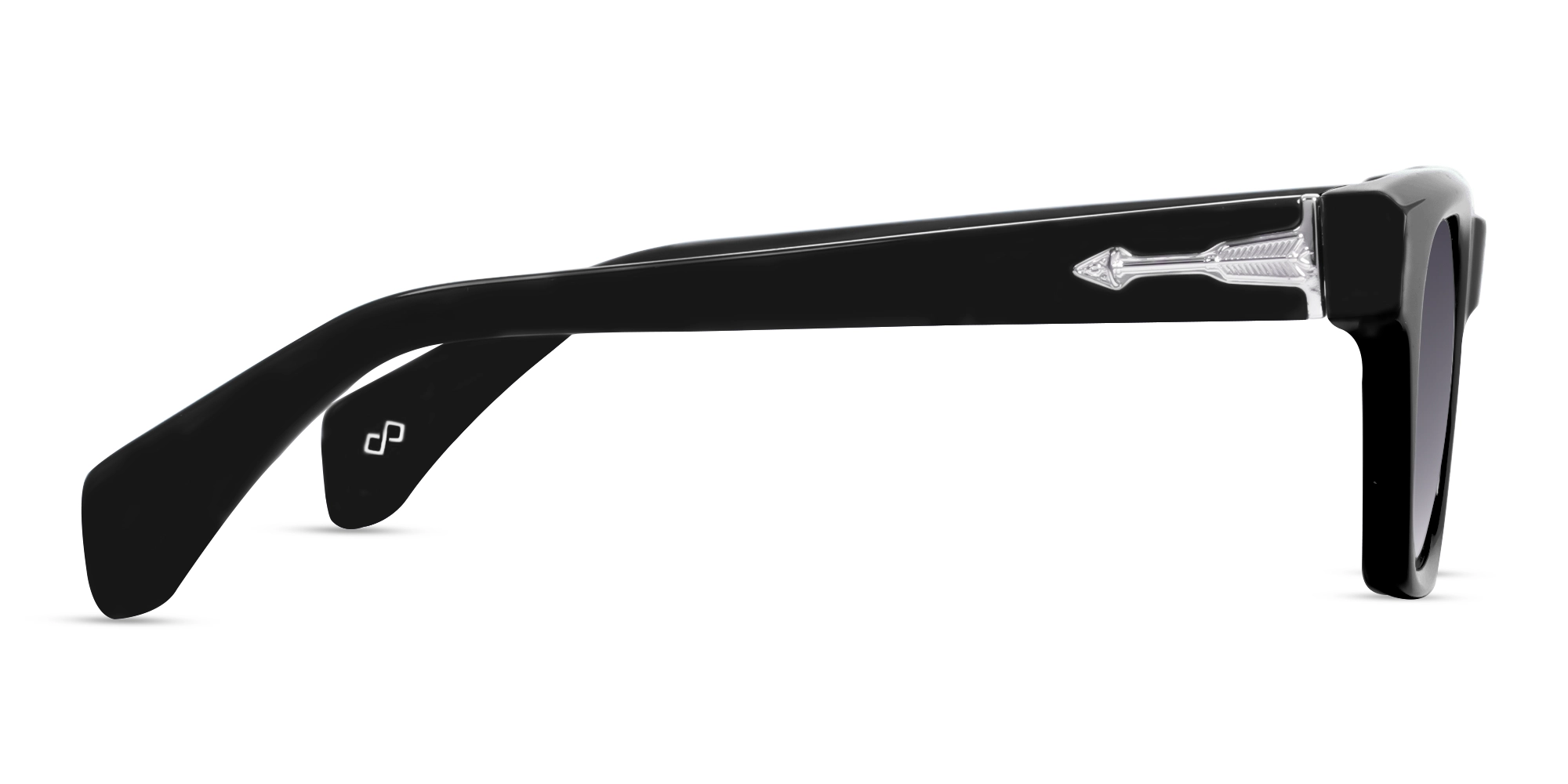 Black Frame With Dark Grey Gradient Tint Sunglasses-4