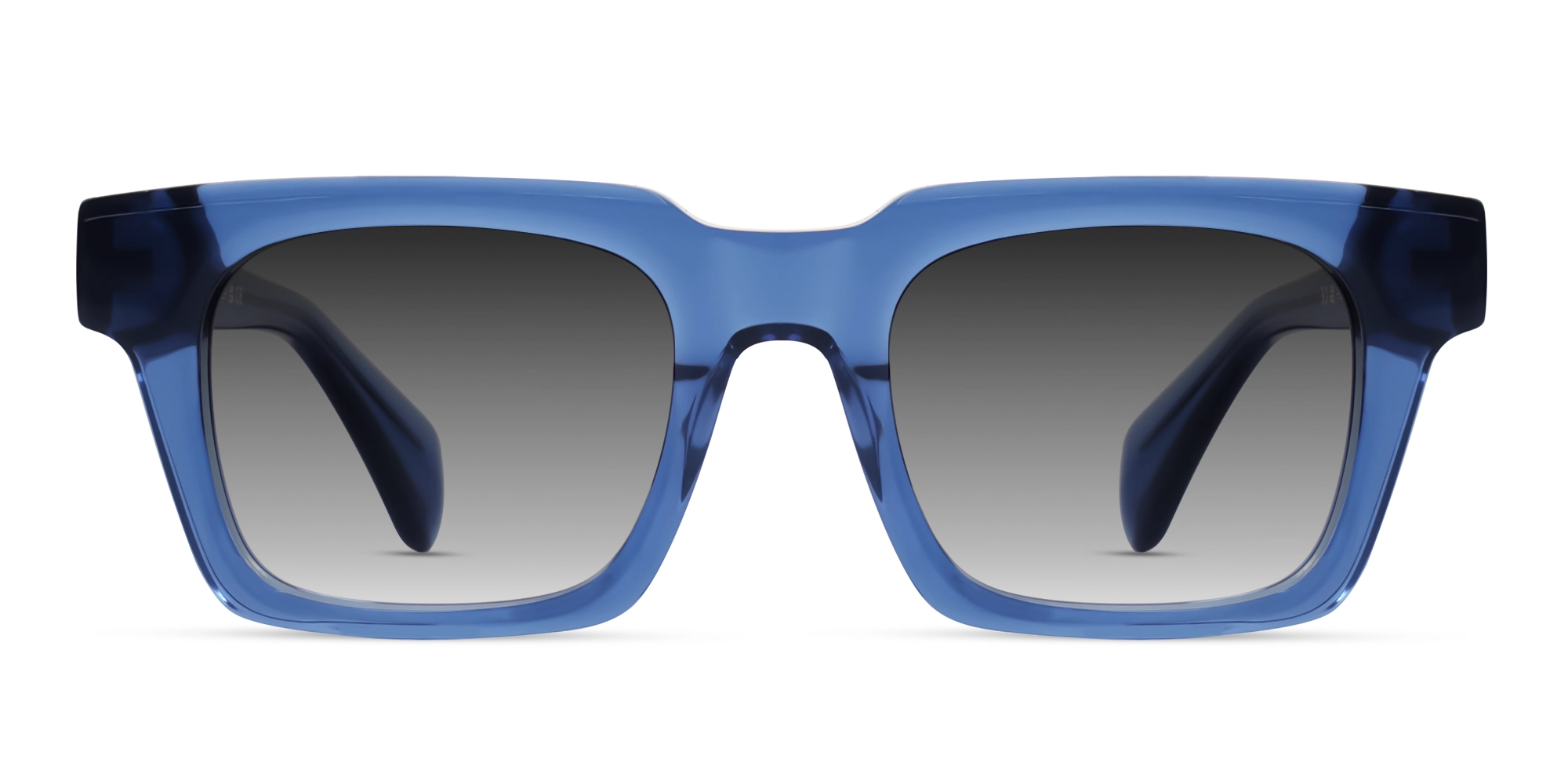 Thick Crystal Blue Frame With Grey Tint Sunglasses-1