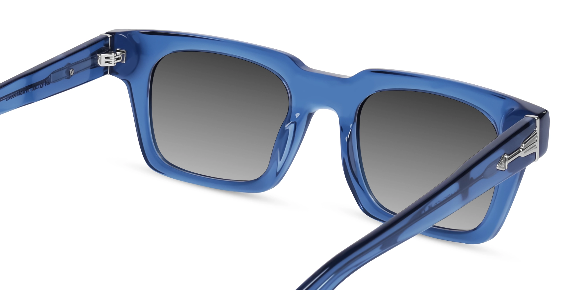 Thick Crystal Blue Frame With Grey Tint Sunglasses-5