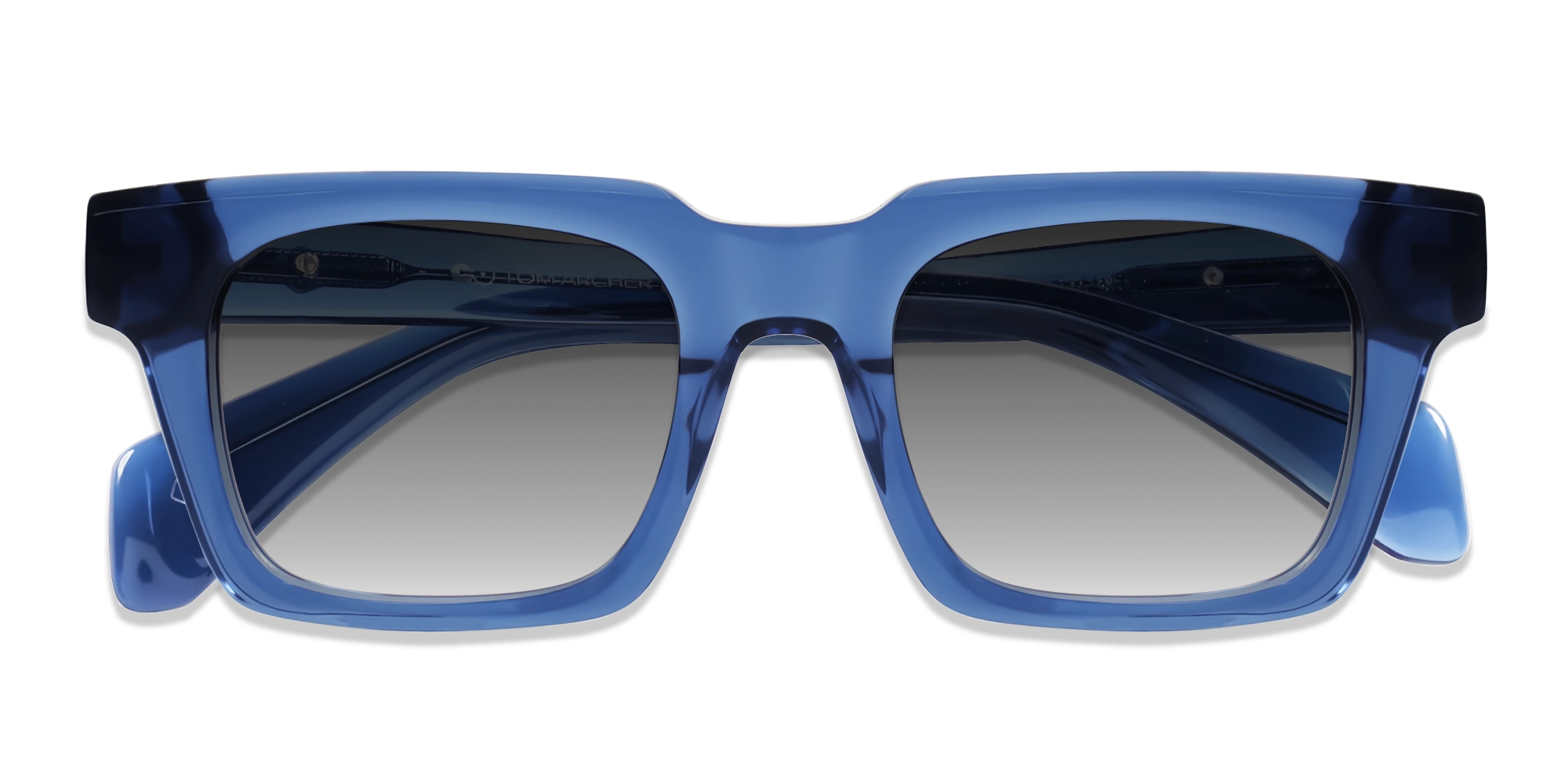 Thick Crystal Blue Frame With Grey Tint Sunglasses-6