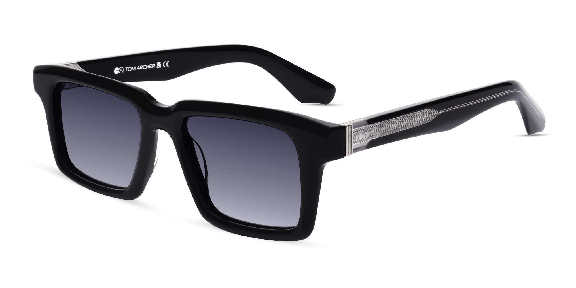 Black Frame With Dark Grey Gradient Tint Sunglasses-3