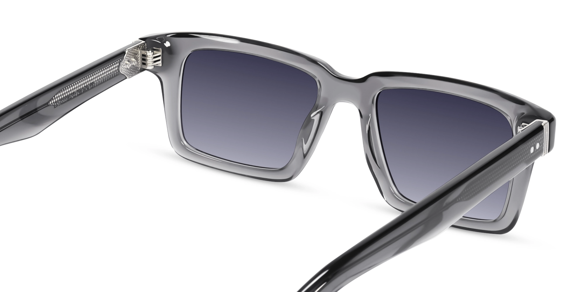 Crystal Grey Frame With Grey Gradient Tint Sunglasses-5