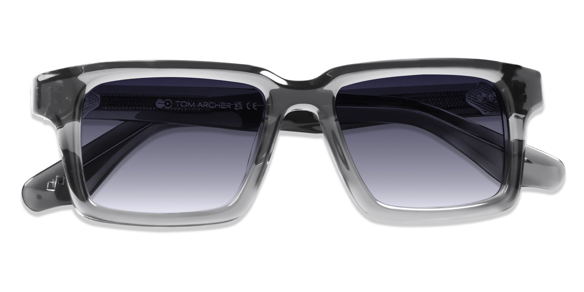 Crystal Grey Frame With Grey Gradient Tint Sunglasses-6
