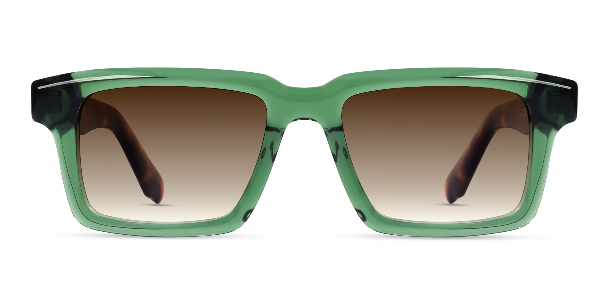 Crystal Gin Green Frame With Brown Tint Sunglasses-1 Crystal Gin Green Frame With Brown Tint Sunglasses-1