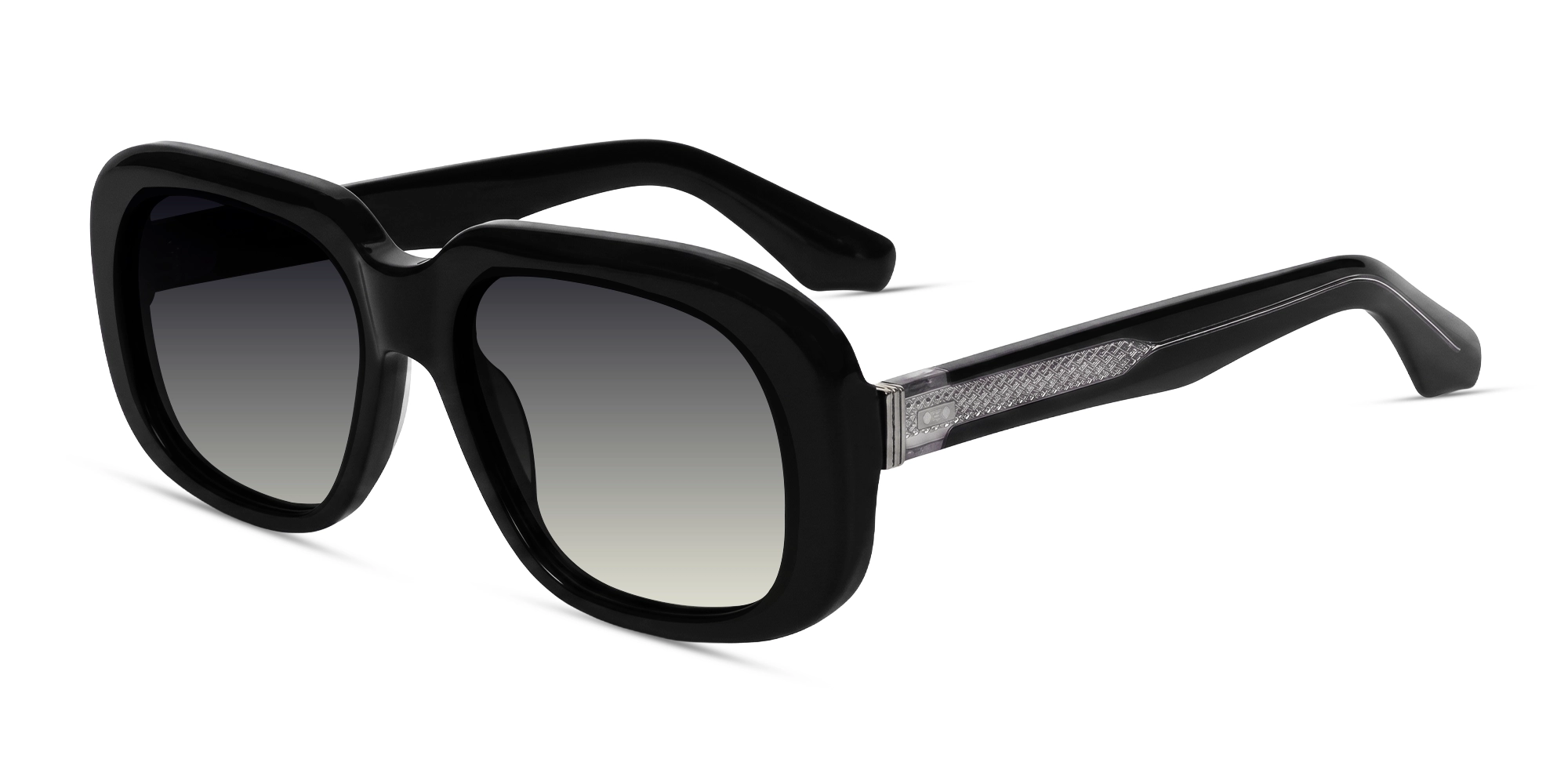 Black Oversized Square Frame With Dark Grey Tints-3