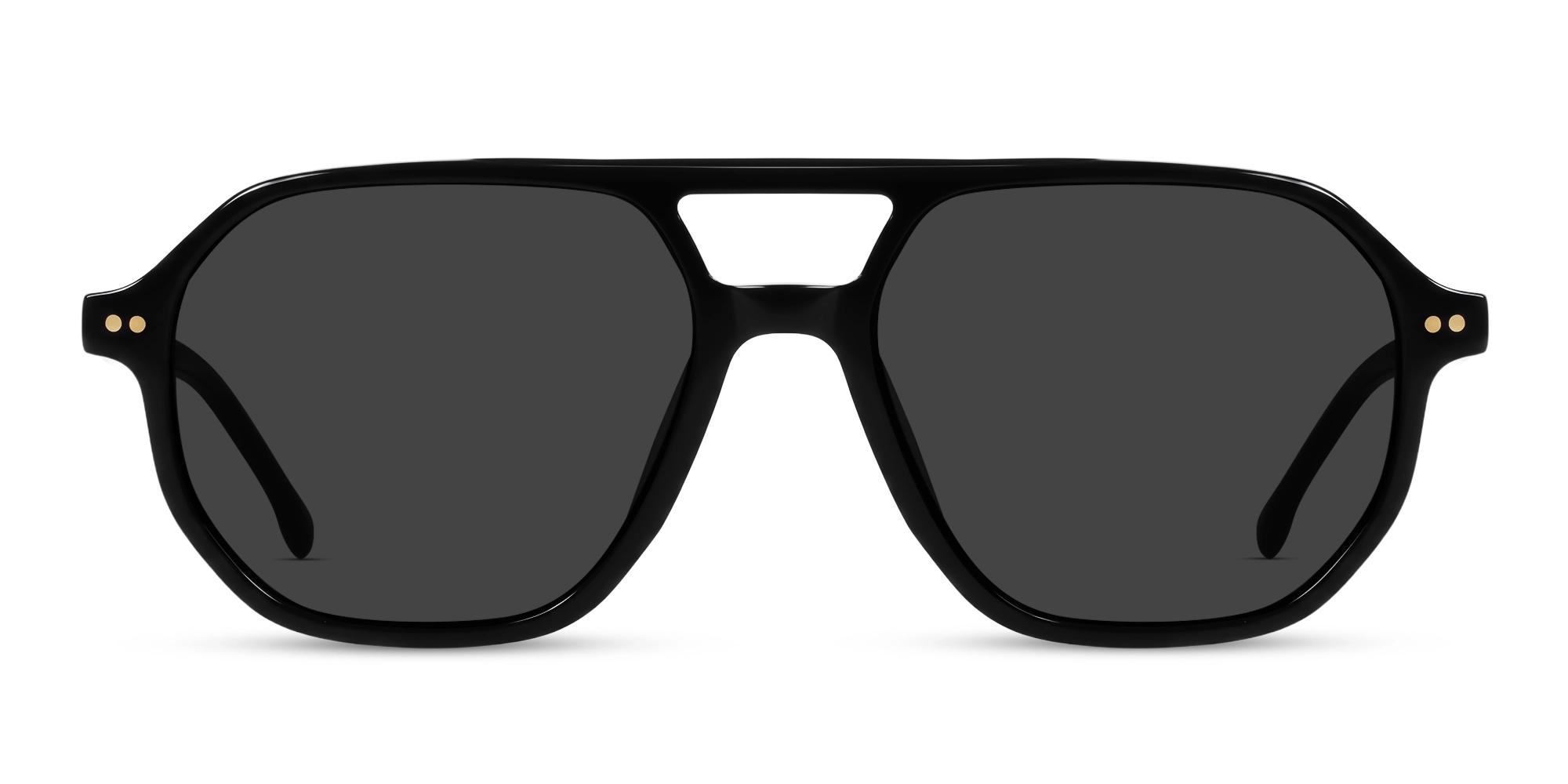 Black Pilot Frame With Dark Grey Tint Sunglasses-1