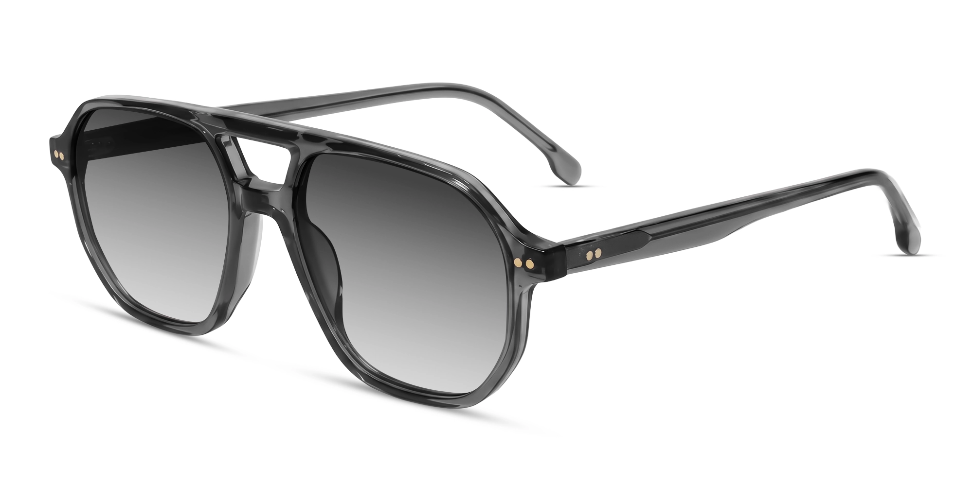Crystal Grey Pilot Frame With Light Grey Tint Sunglasses-3 Crystal Grey Pilot Frame With Light Grey Tint Sunglasses-3