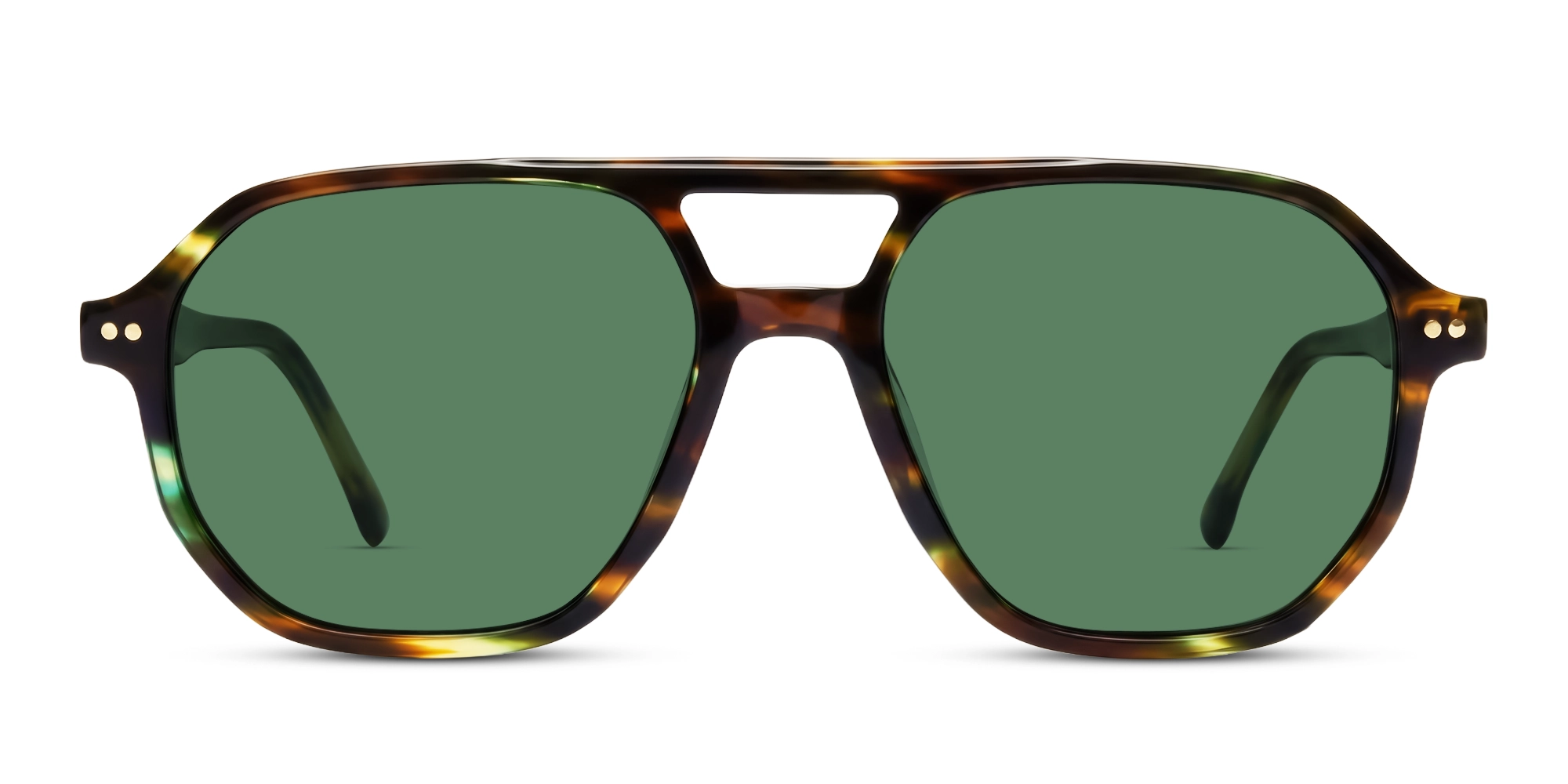 Green Tortoise Pilot Frame With Green Tint Sunglasses-1 Green Tortoise Pilot Frame With Green Tint Sunglasses-1