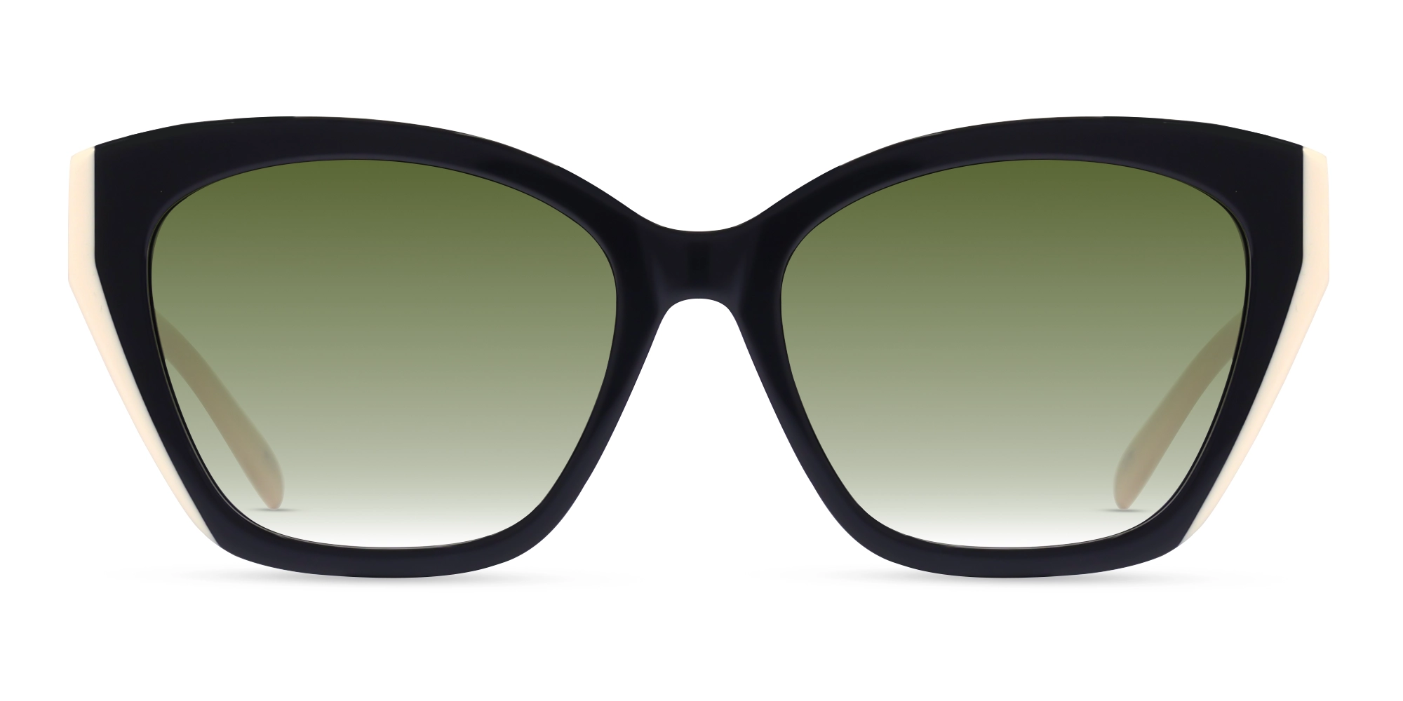 Black Spring Hinge Cat-Eye Frame With Green Tint Sunglasses-1 Black Spring Hinge Cat-Eye Frame With Green Tint Sunglasses-1