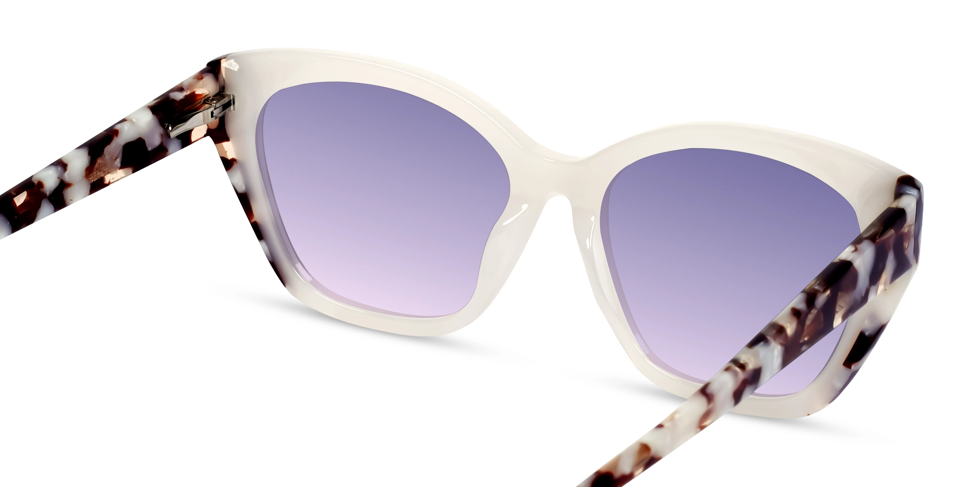 Dove White Frame With Rose & Blue Gradient Tint Sunglasses-5