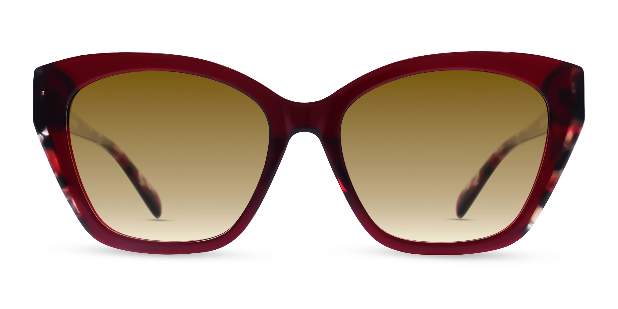Dark Maroon Frame With Brown Gradient Tint Sunglasses-1