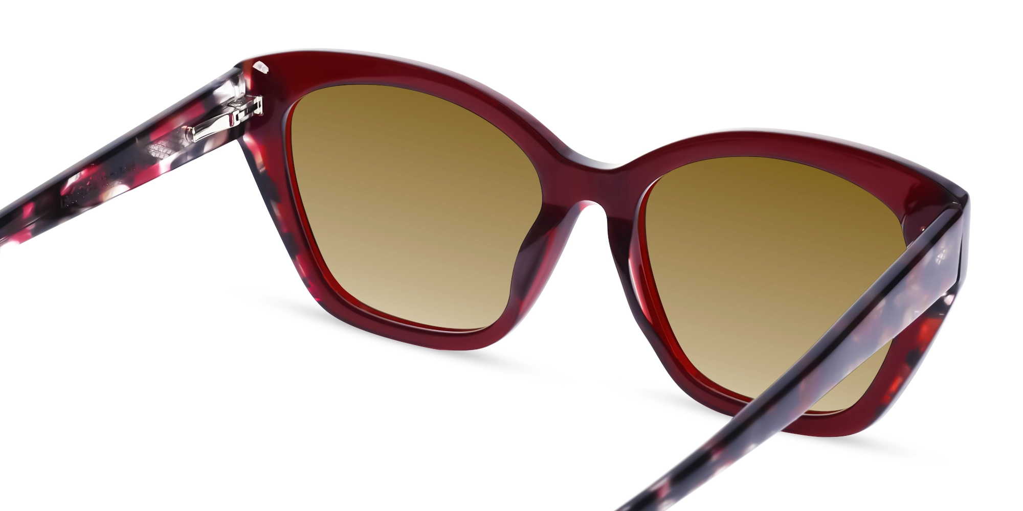 Dark Maroon Frame With Brown Gradient Tint Sunglasses-5