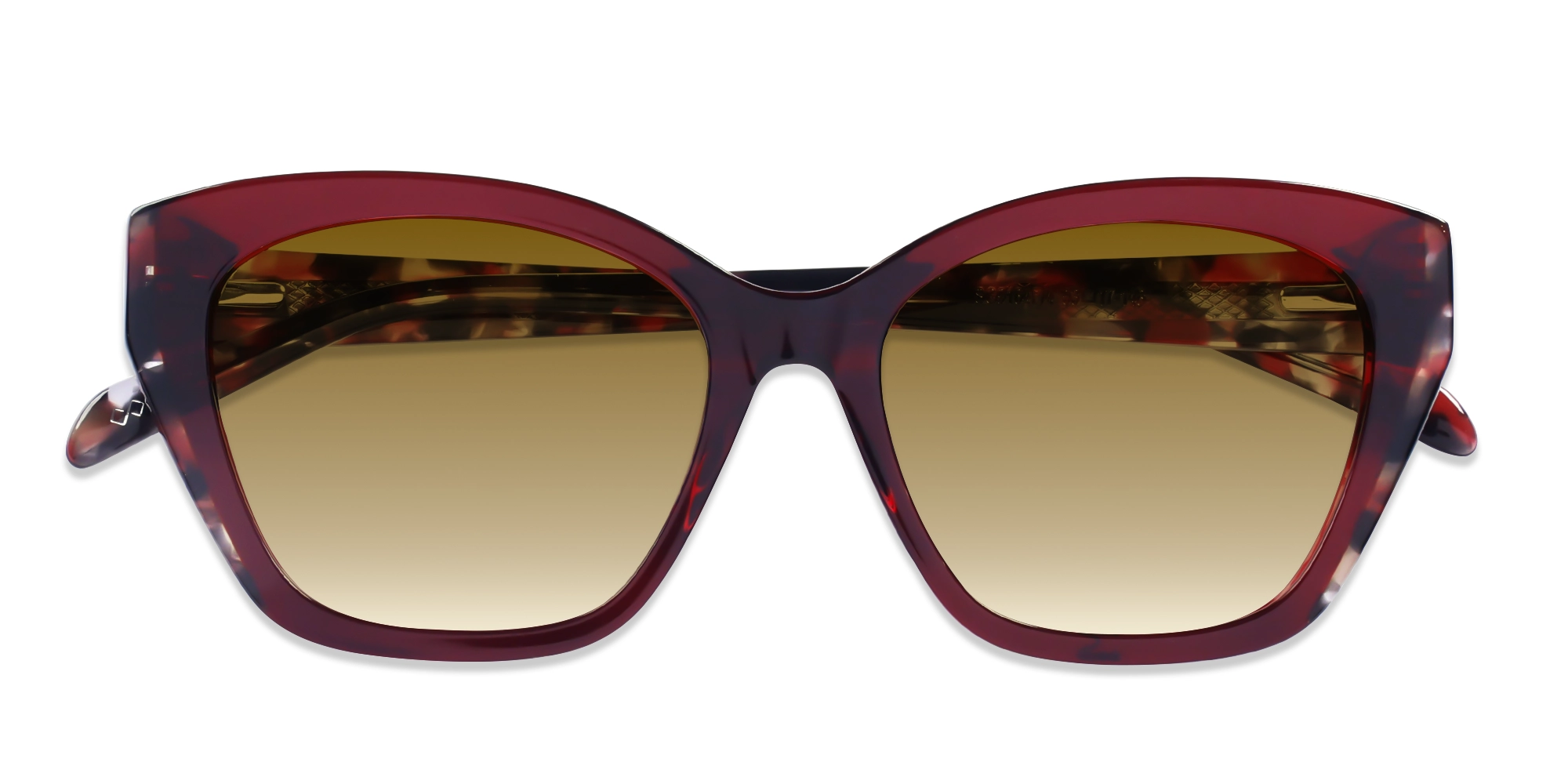 Dark Maroon Frame With Brown Gradient Tint Sunglasses-6