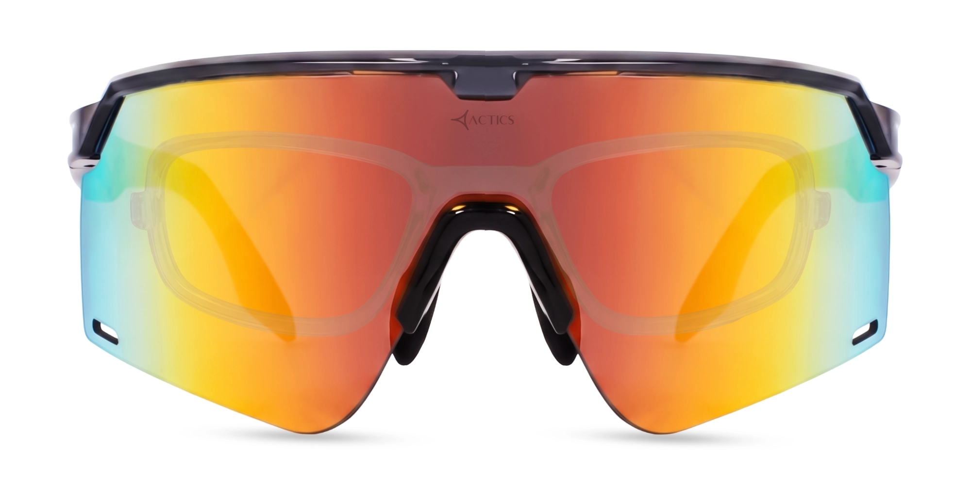 Crystal Grey Cylindrical Half-Rim Sports Sunglasses-1