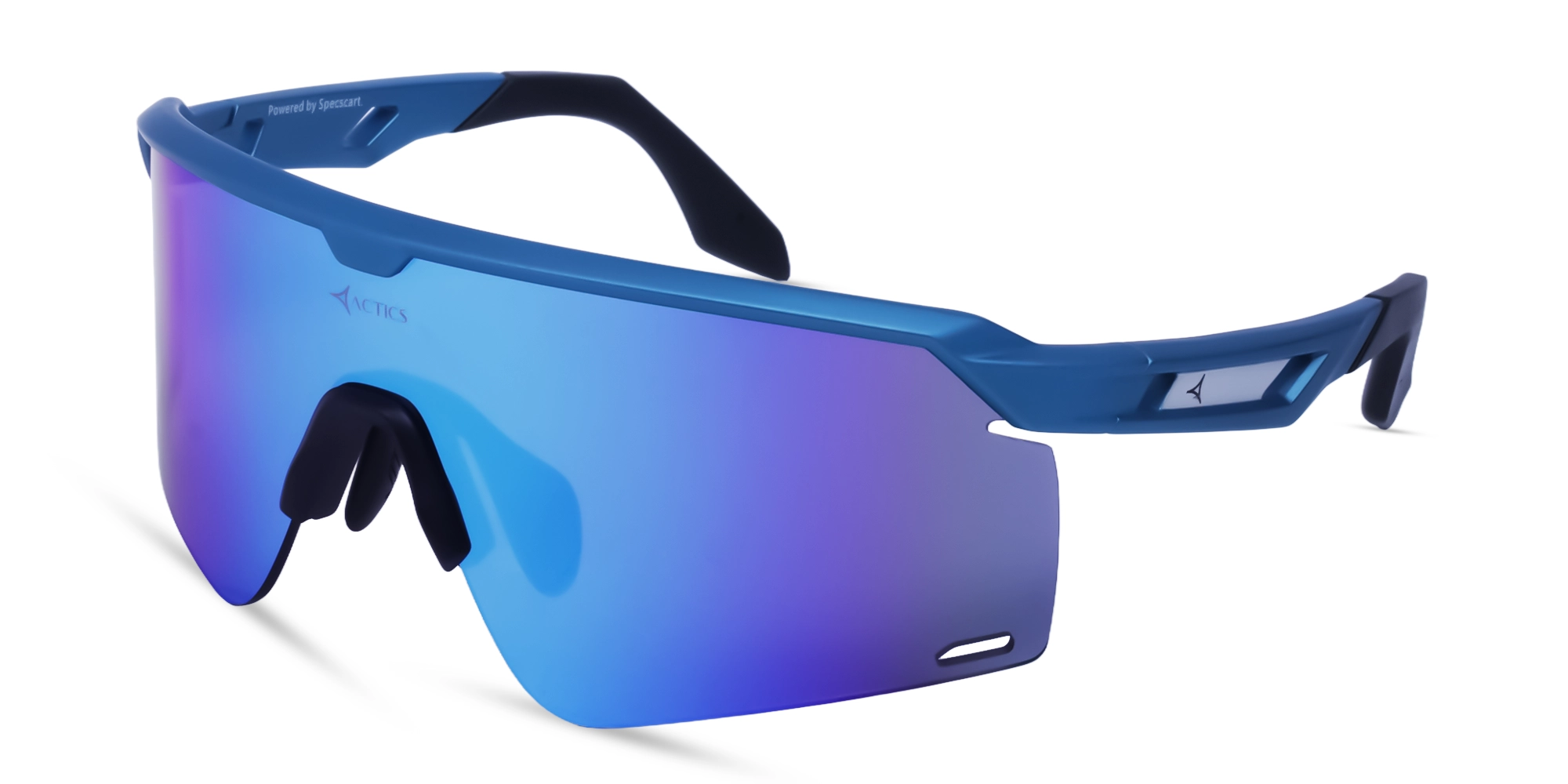 Blue Sports Sunglasses With Sapphire Blue Lenses-3 Blue Sports Sunglasses With Sapphire Blue Lenses-3
