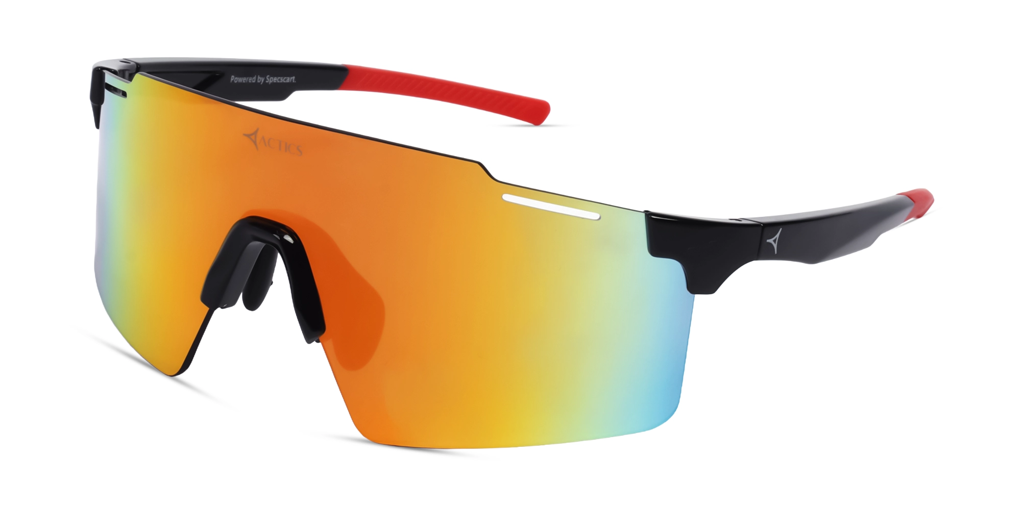 Black Sport Sunglasses With Orange Mirrored Lens-3 Black Sport Sunglasses With Orange Mirrored Lens-3