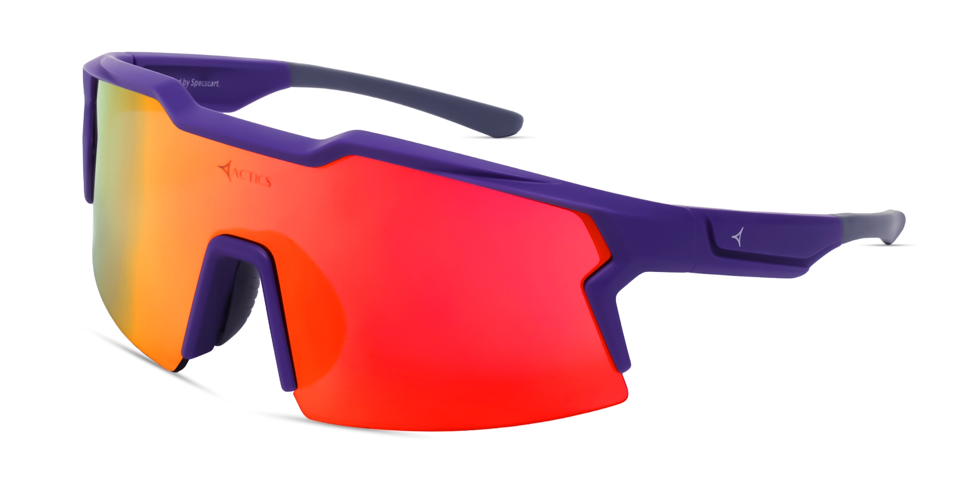 Matte Purple Sports Sunglasses With Fire Red Lenses-3 Matte Purple Sports Sunglasses With Fire Red Lenses-3