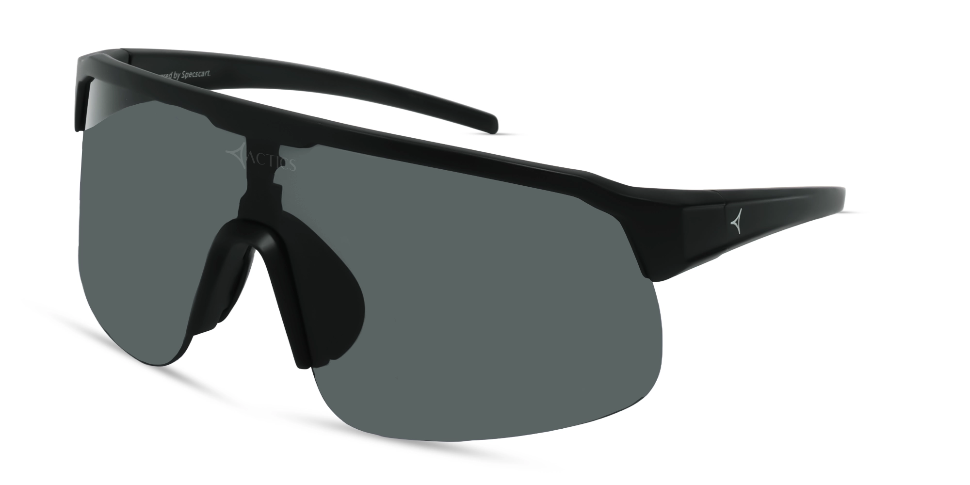 Matte Black Sports Sunglasses With Dark Grey Lenses-3