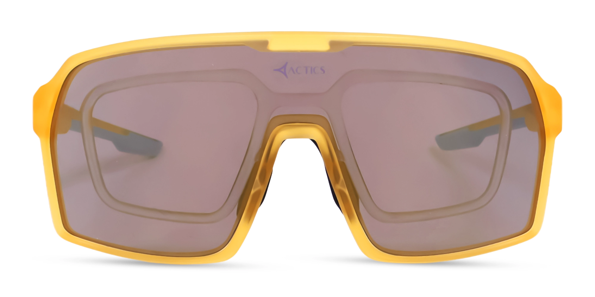 Matte Gold Full-Rim Sports Sunglasses With Prescription-1