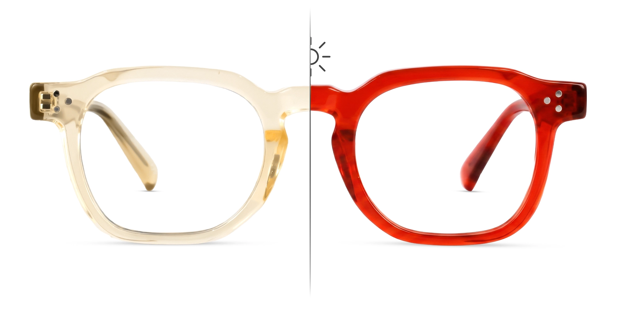 Crystal Beige Color Changing Photochromic Glasses-2 Crystal Beige Color Changing Photochromic Glasses-2