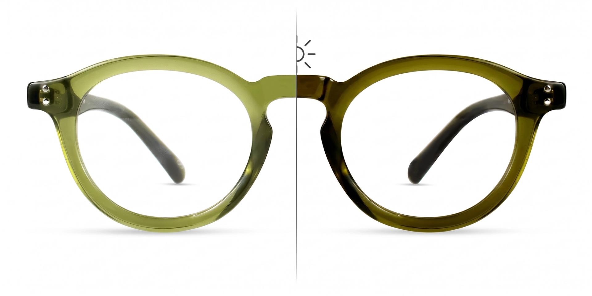 Crystal Green Oval Color Changing Frame Glasses-2 Crystal Green Oval Color Changing Frame Glasses-2