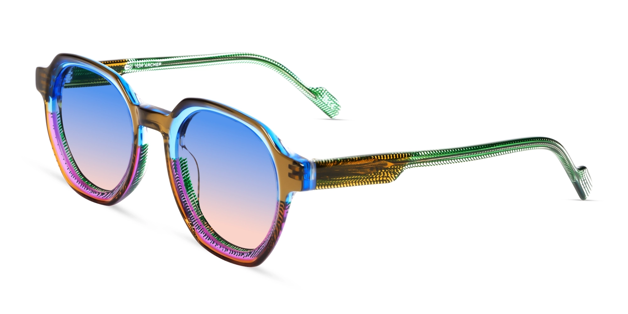 Geometric Colourful Maze Fullrim Sunglasses-3