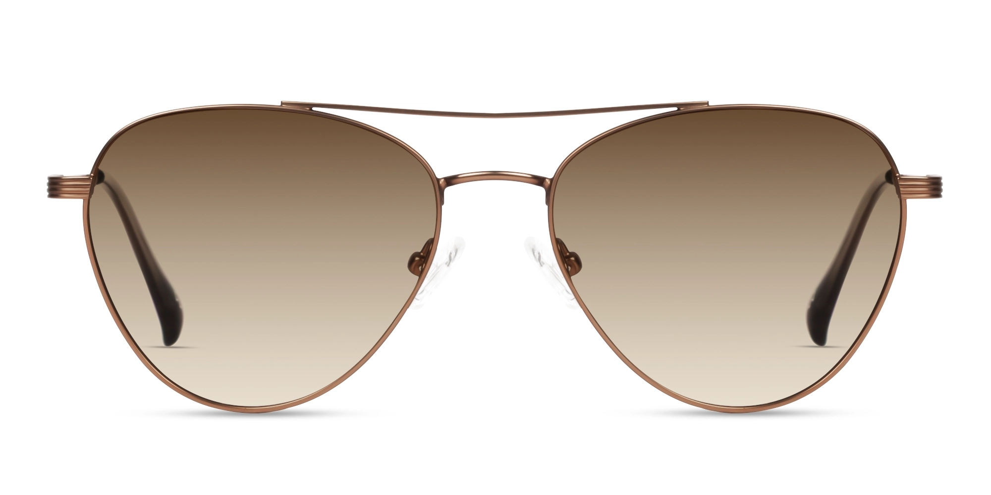 Copper Brown Metal Frame Pilot Sunglasses-1