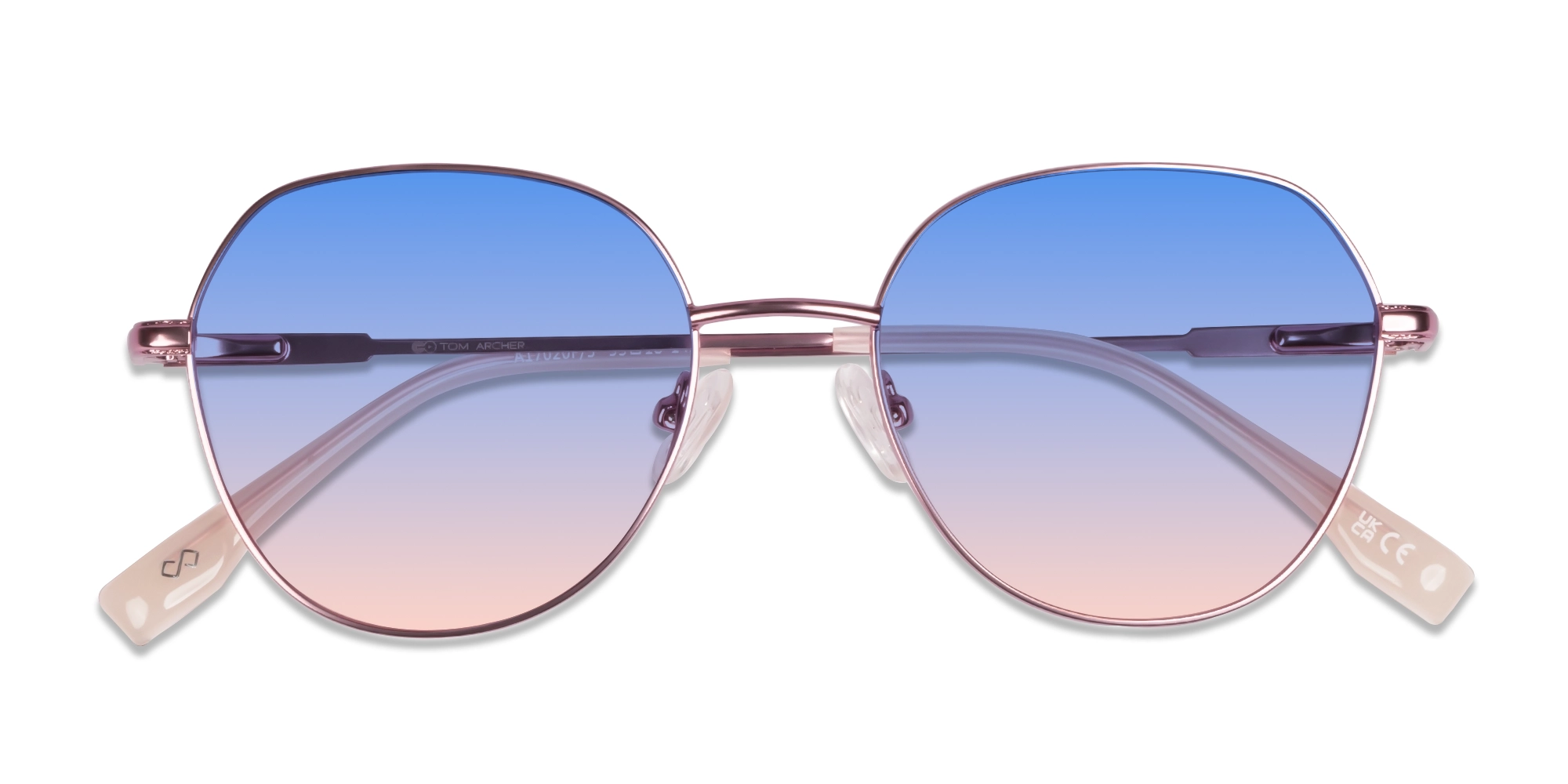 Rose Gold Metal Frame With Rose & Blue Tint-6