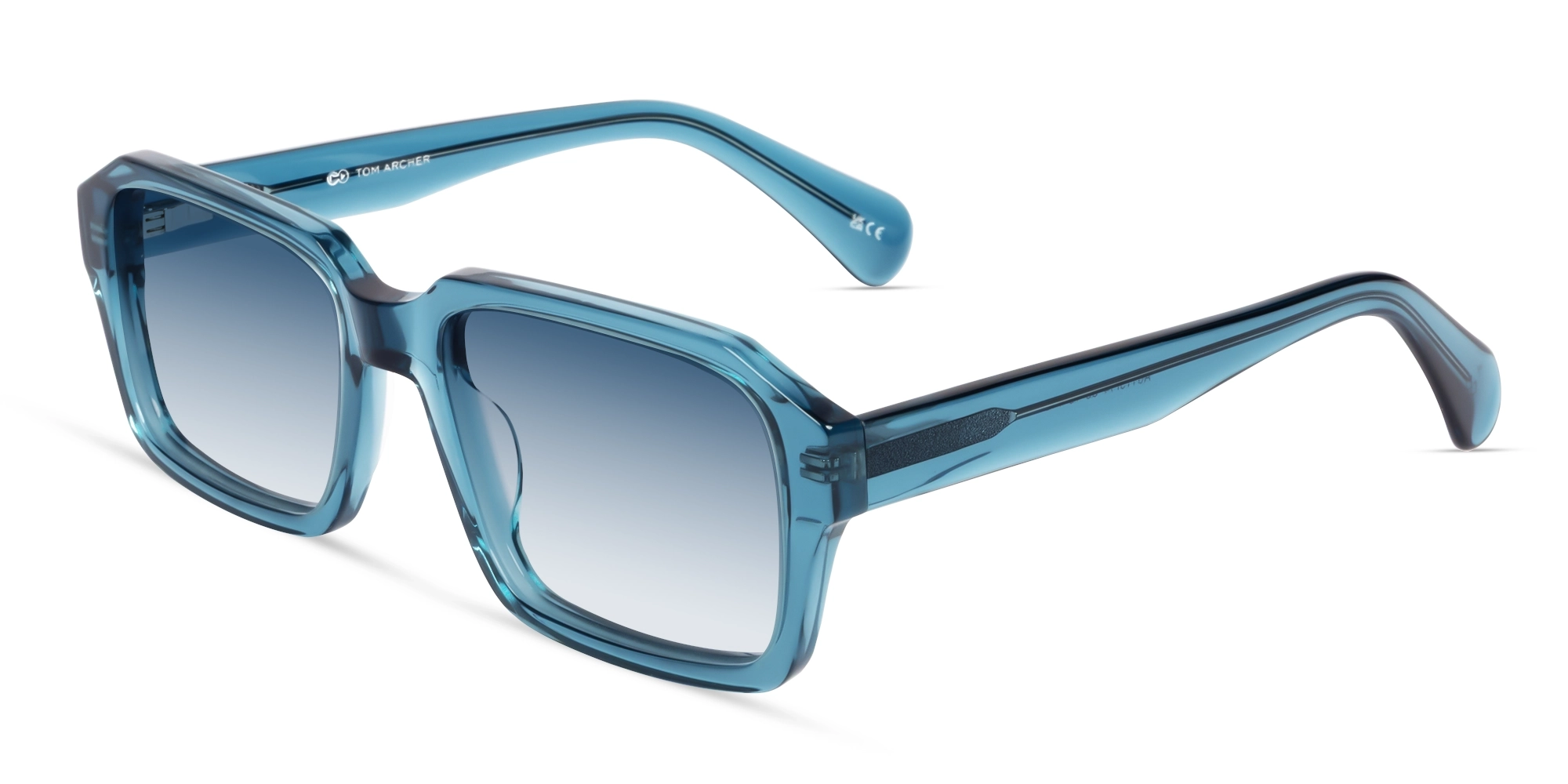 Crystal Ocean Blue Rectangular Sunglasses-3 Crystal Ocean Blue Rectangular Sunglasses-3
