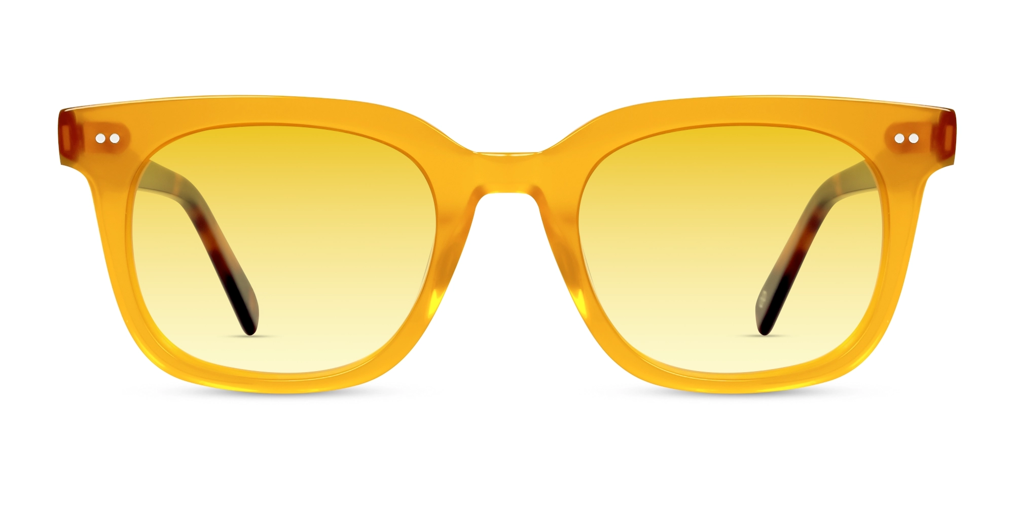 Ochre Gold Square Frame Yellow Tint Sunglasses-1