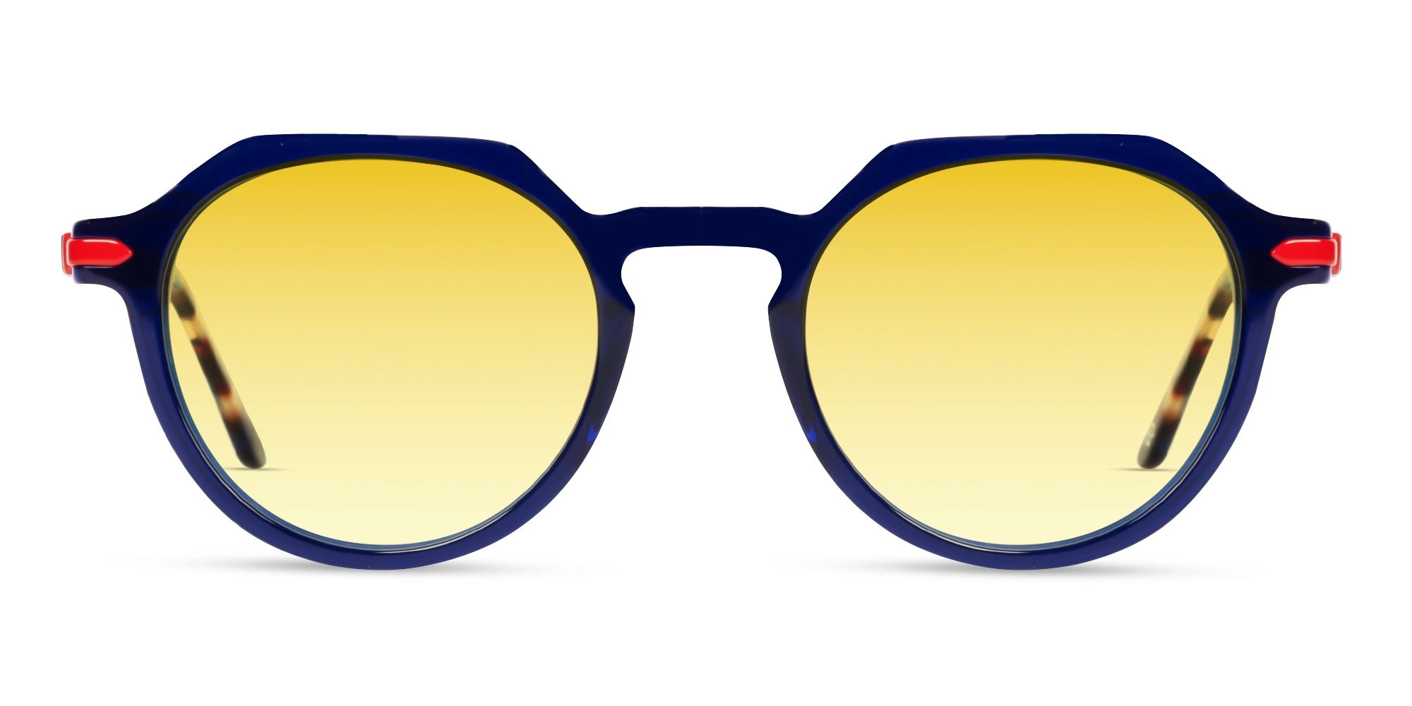 Round Crystal Blue Frame With Yellow Tint Sunglasses-1
