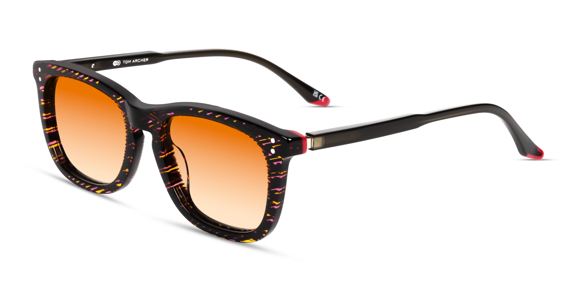 Black Maze Frame With Orange Tint Sunglasses-3 Black Maze Frame With Orange Tint Sunglasses-3