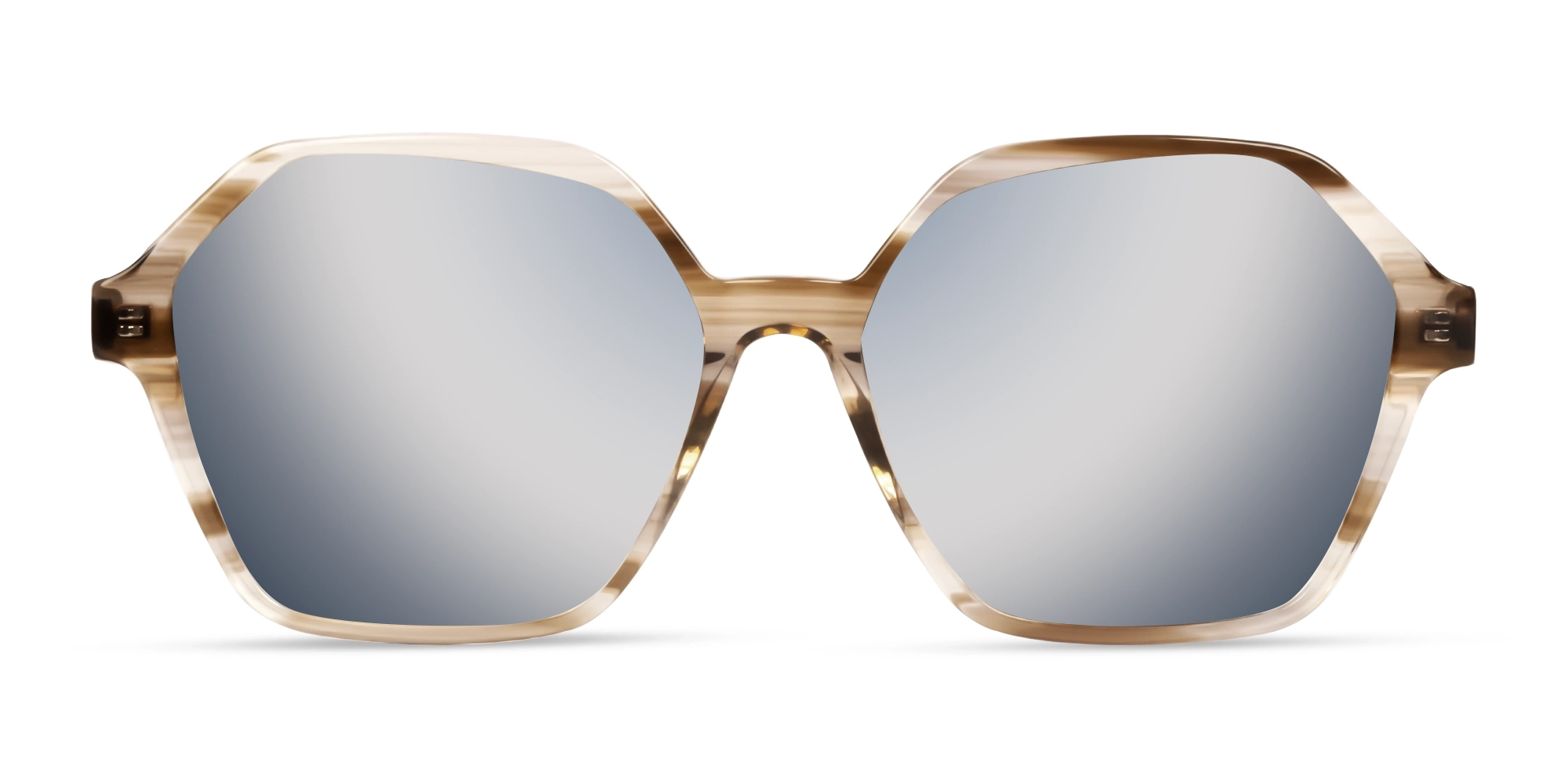 Crystal Brown Geometric Sunglasses-1