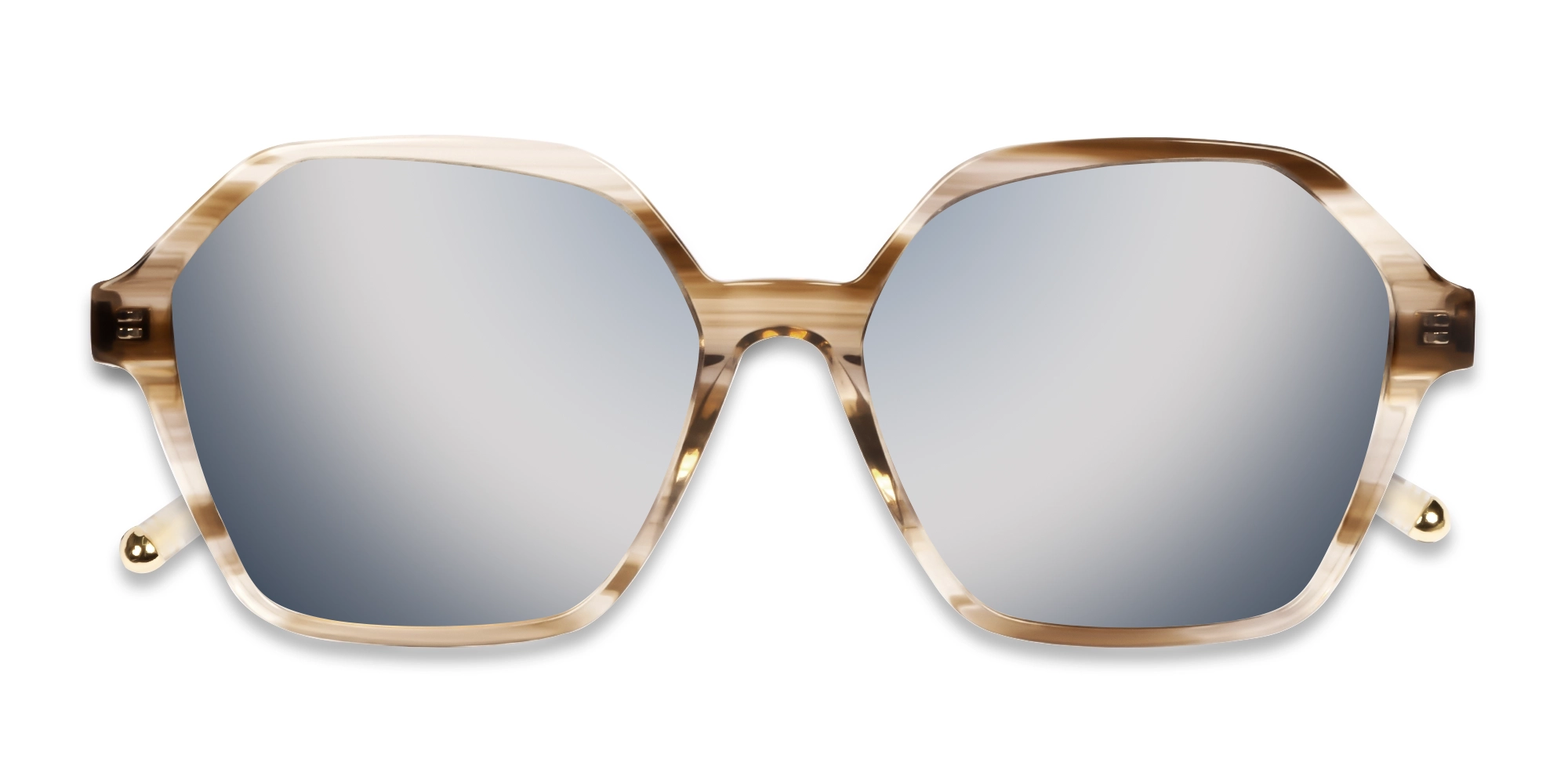 Crystal Brown Geometric Sunglasses-6