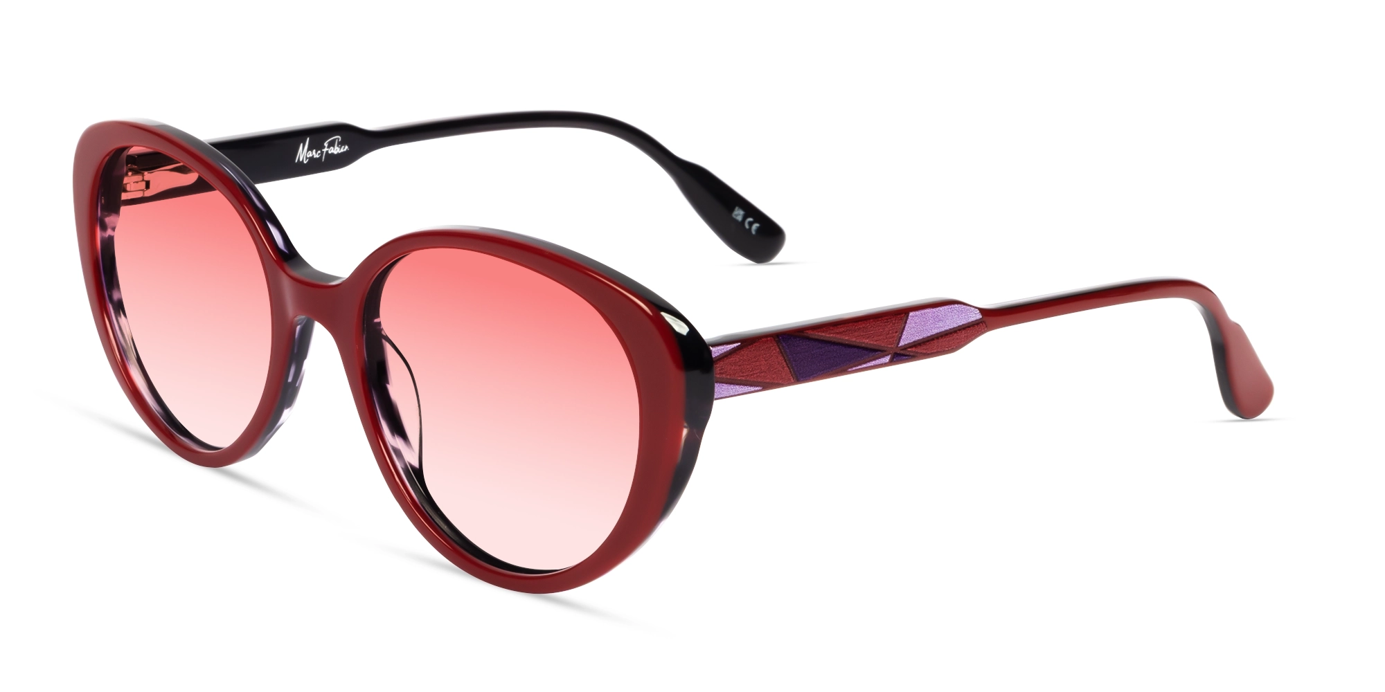 Dark Maroon Fullrim Oval Cateye Sunglasses-3 Dark Maroon Fullrim Oval Cateye Sunglasses-3