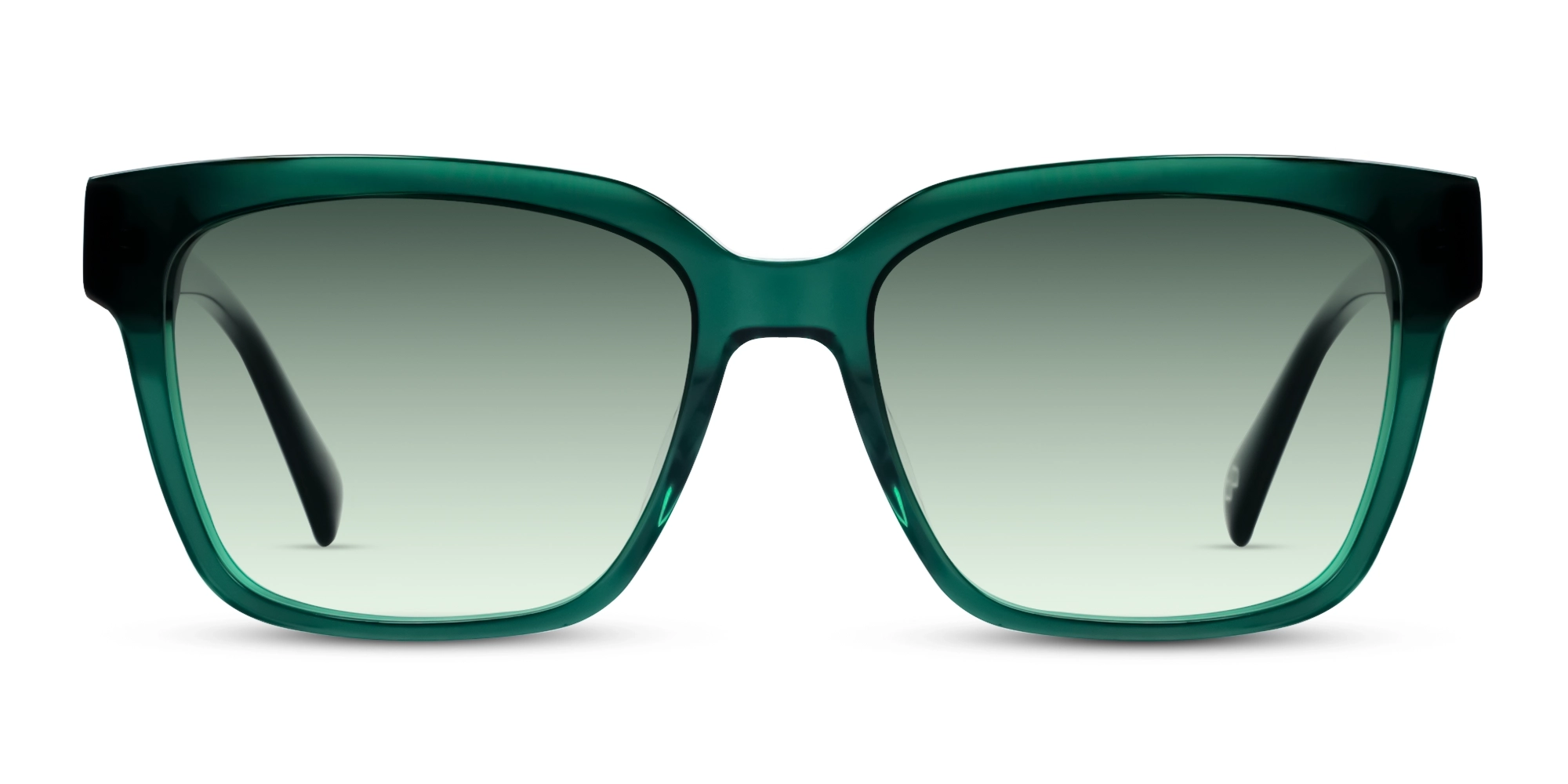 Crystal Teal Square Frame With Green Tint Sunglasses-1